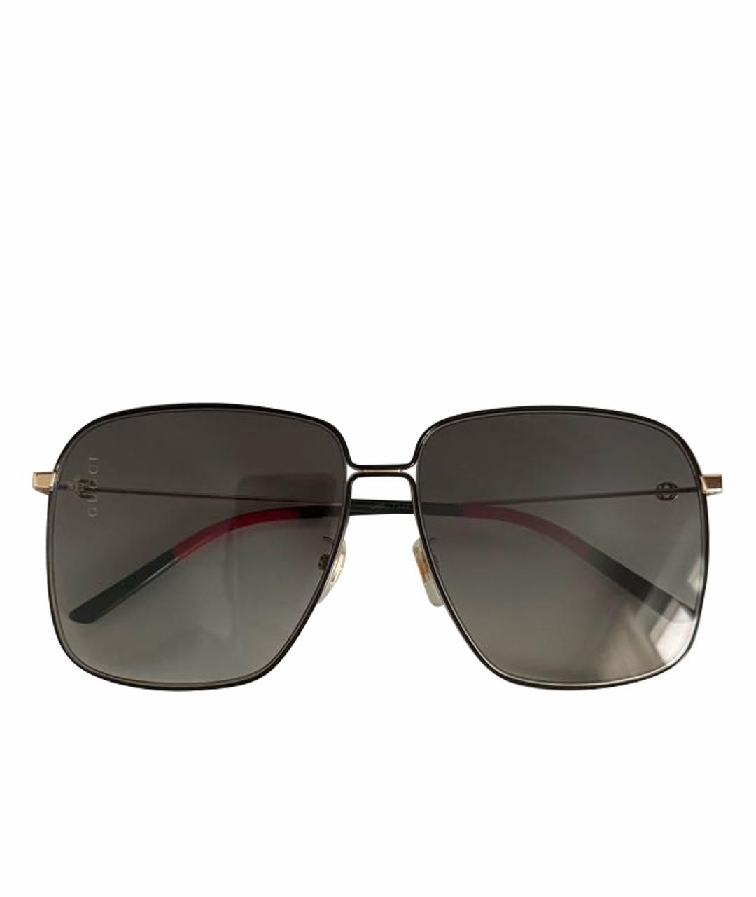 GUCCI Золотые металлические солнцезащитные очки, фото 1