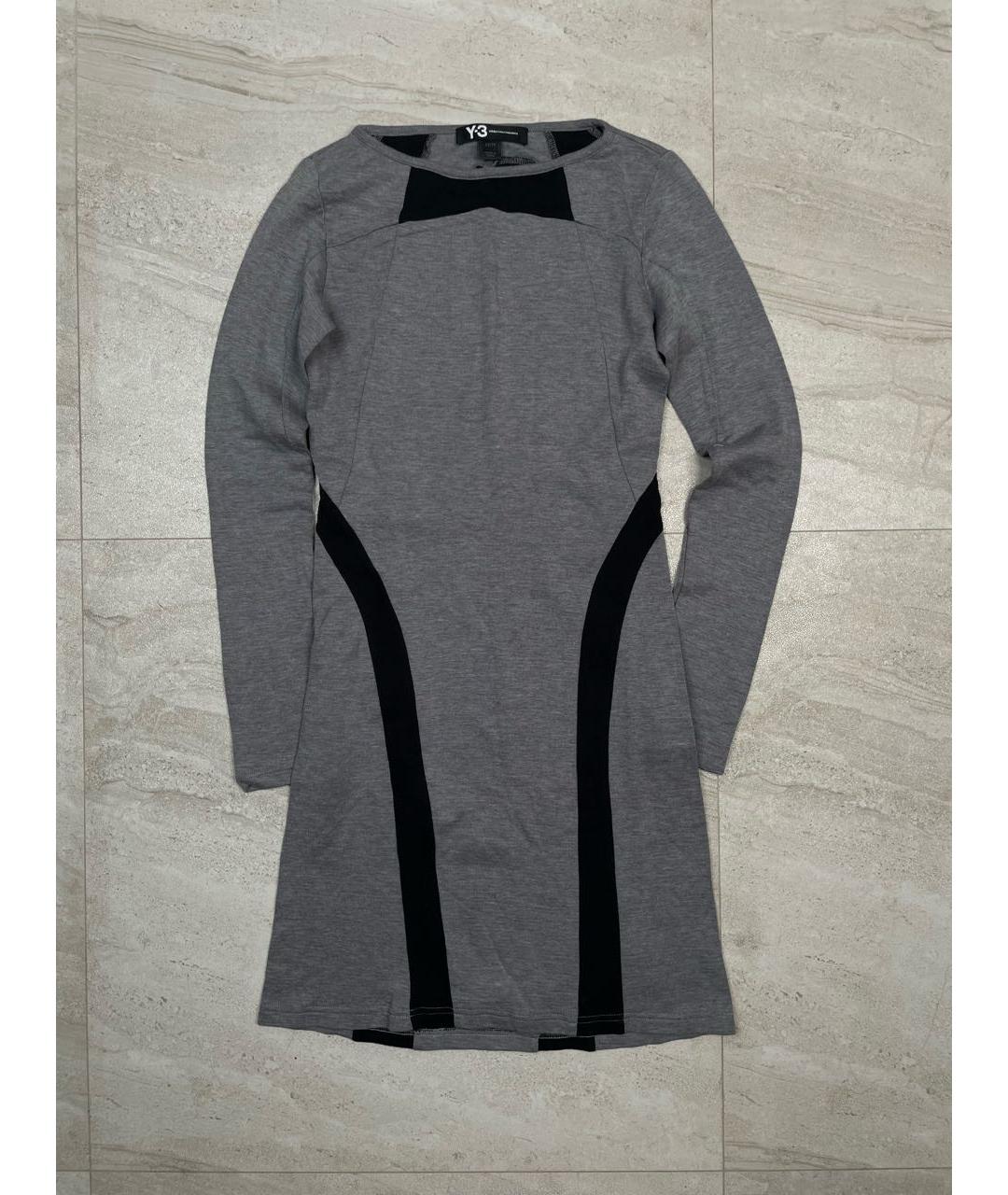 Y-3 Антрацитовое хлопковое повседневное платье, фото 4