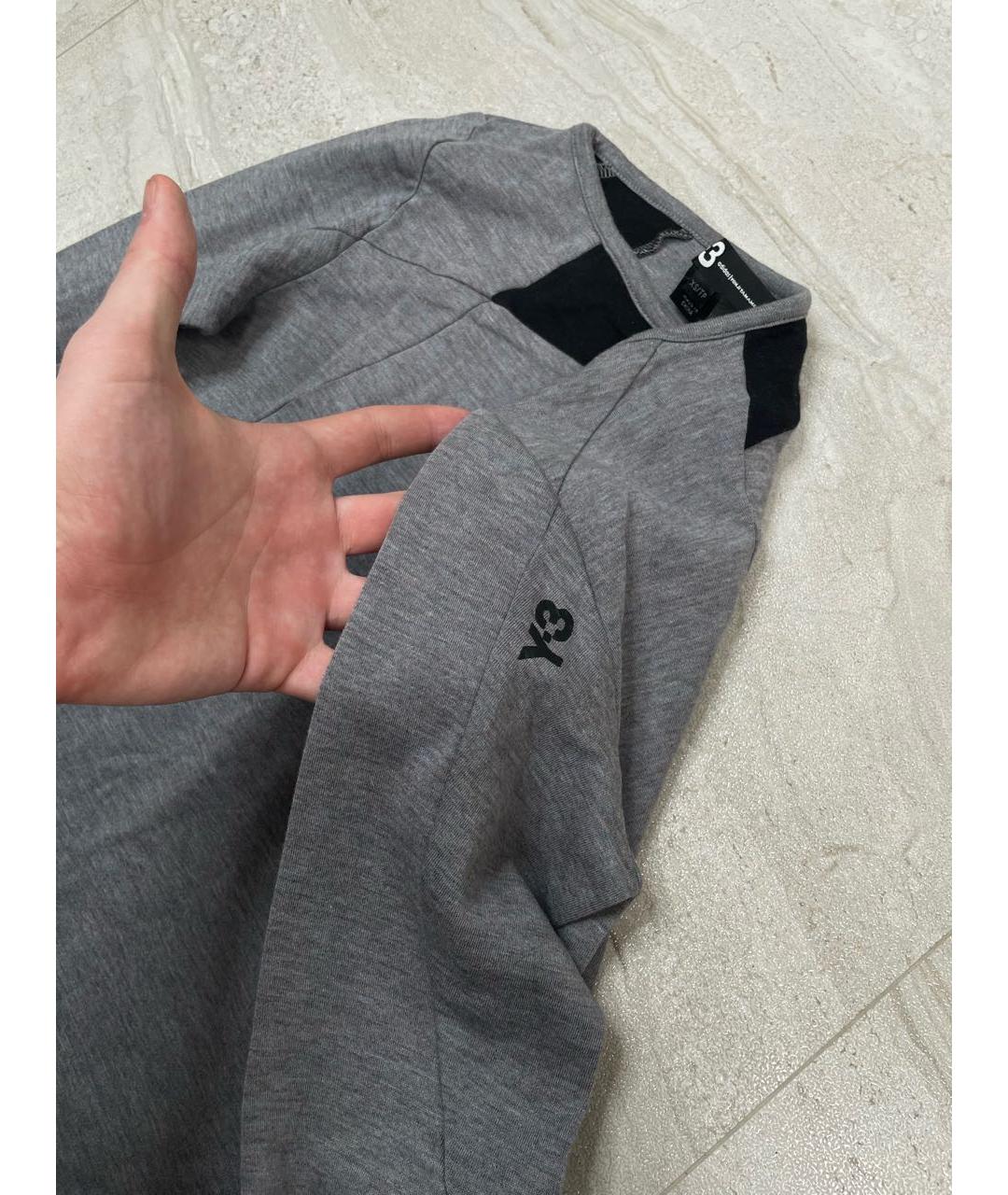 Y-3 Антрацитовое хлопковое повседневное платье, фото 3