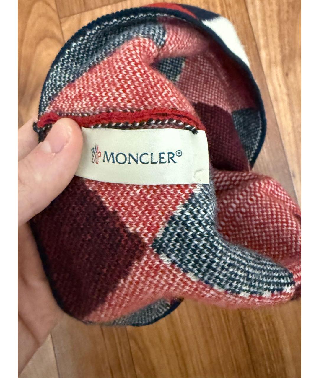 MONCLER Красная хлопковая шапка, фото 4