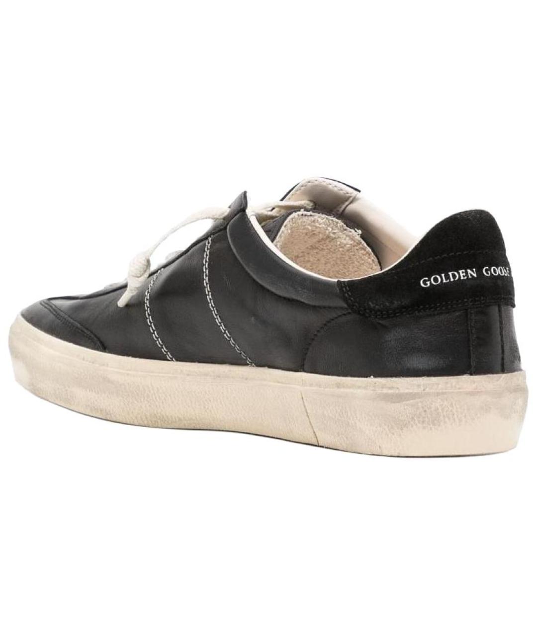 GOLDEN GOOSE DELUXE BRAND Черные кожаные низкие кроссовки / кеды, фото 5