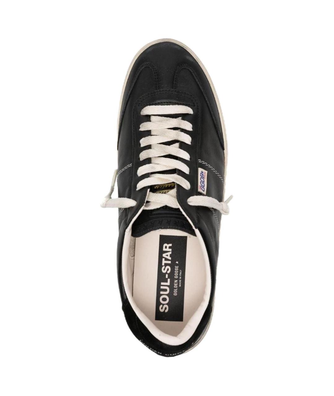 GOLDEN GOOSE DELUXE BRAND Черные кожаные низкие кроссовки / кеды, фото 4