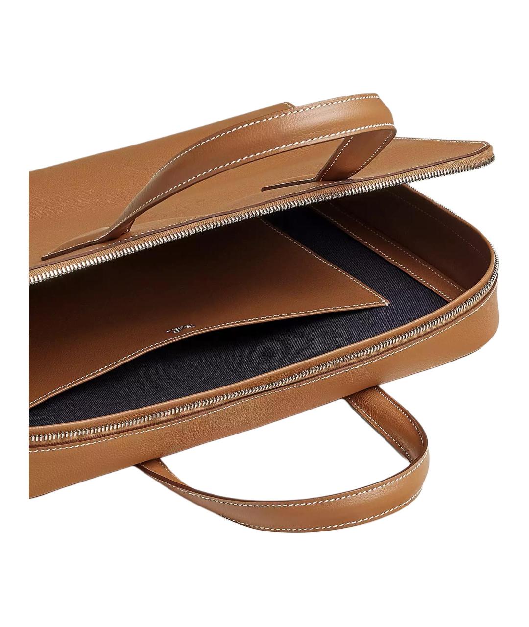 HERMES Коричневая кожаная папка для документов, фото 3