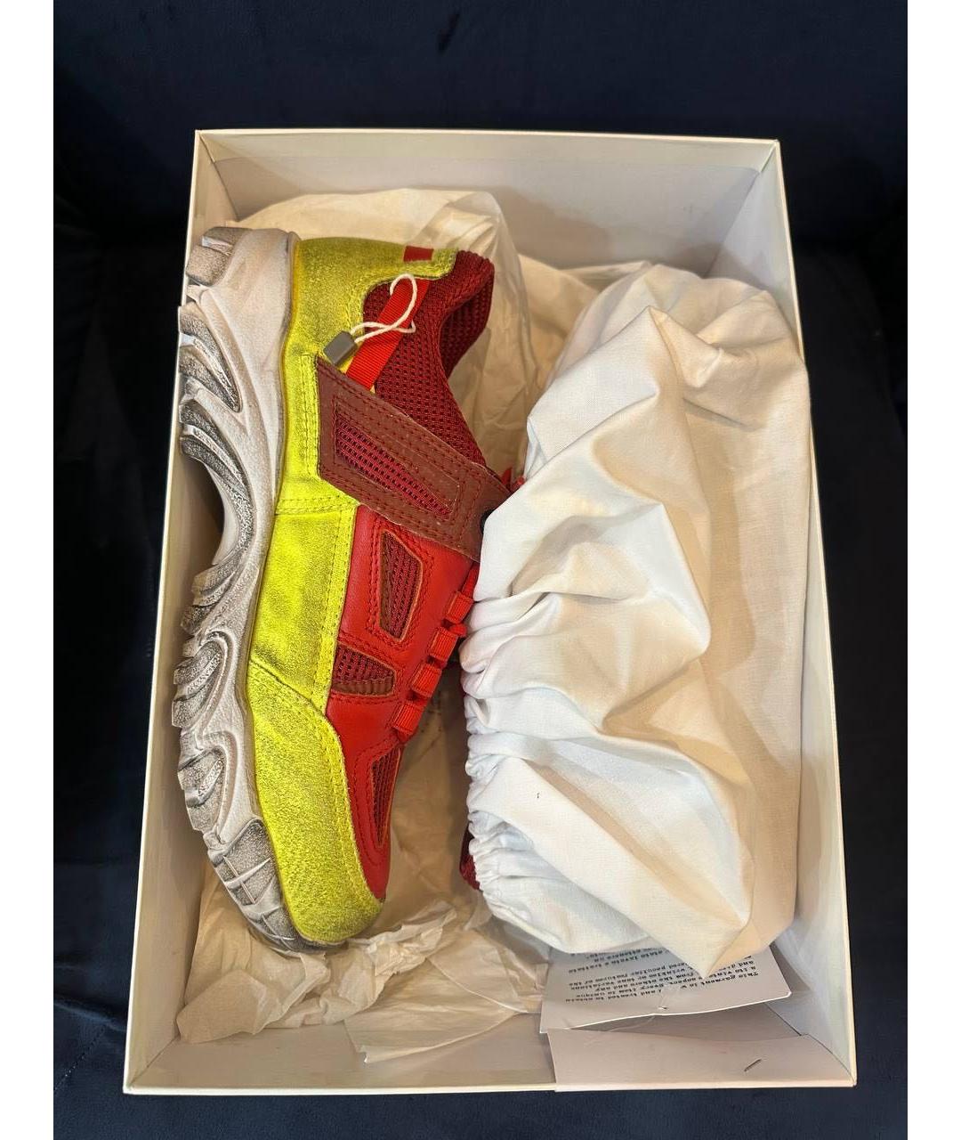 MAISON MARGIELA Красные текстильные низкие кроссовки / кеды, фото 5