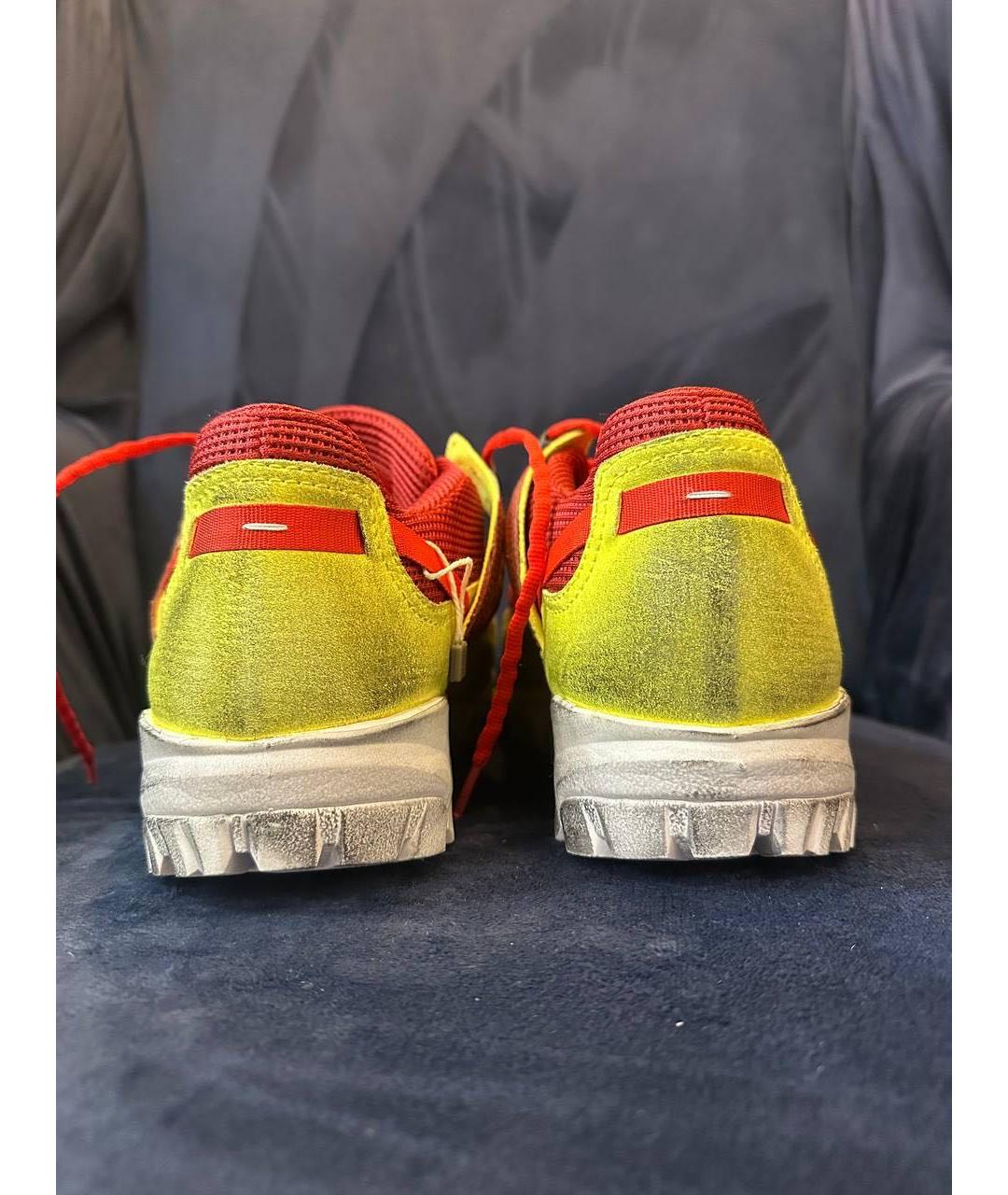 MAISON MARGIELA Красные текстильные низкие кроссовки / кеды, фото 4