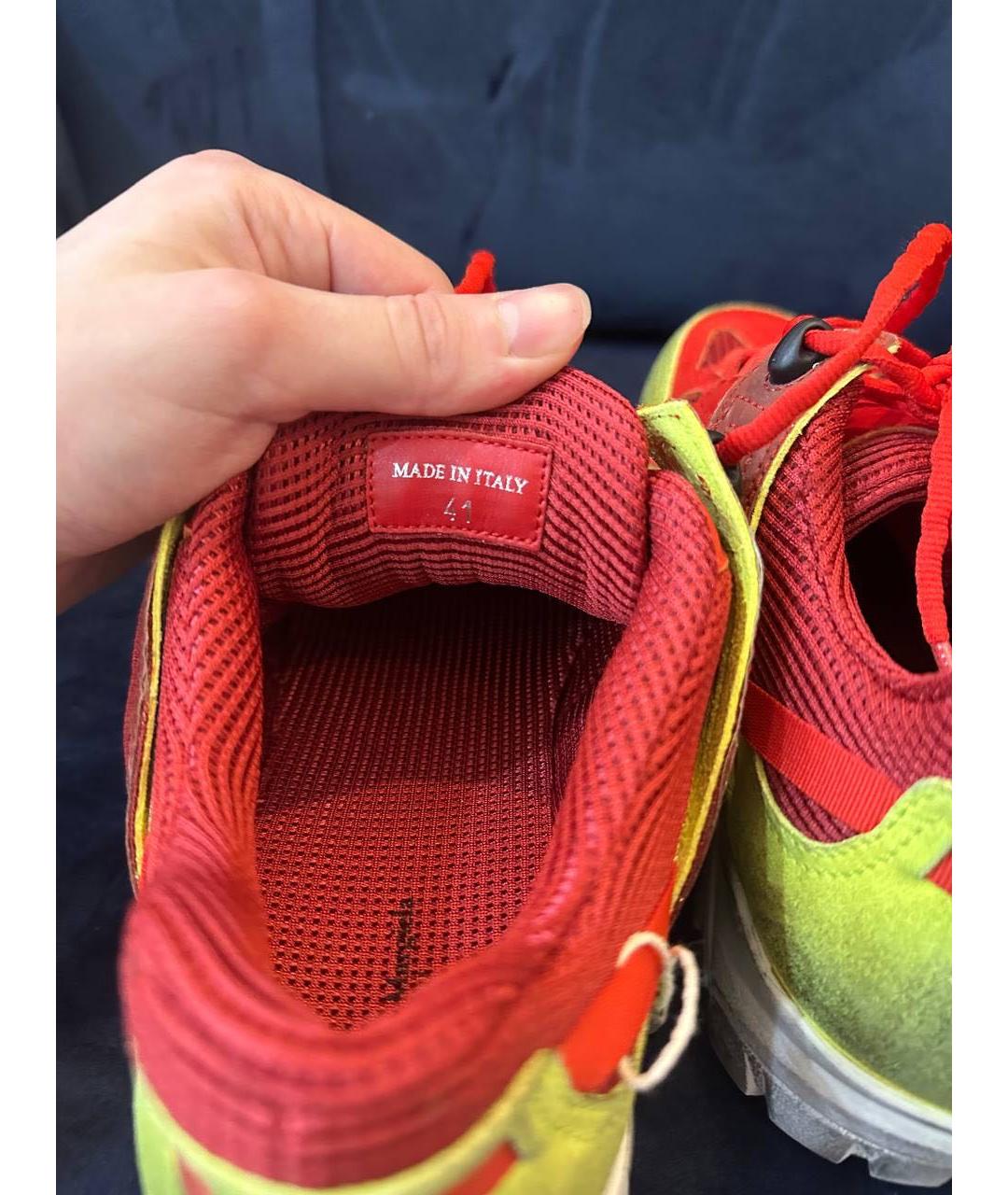 MAISON MARGIELA Красные текстильные низкие кроссовки / кеды, фото 6