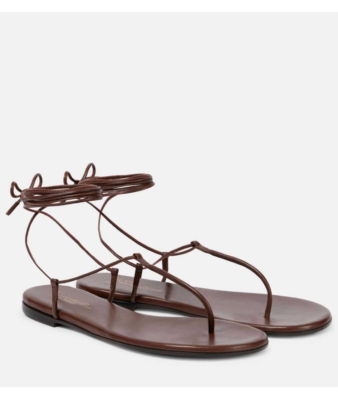 GIANVITO ROSSI Коричневые кожаные сандалии, фото 4