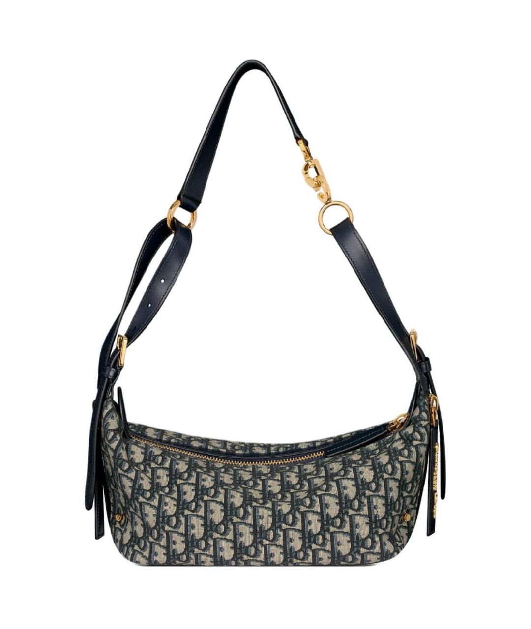 CHRISTIAN DIOR Темно-синяя тканевая сумка через плечо, фото 6