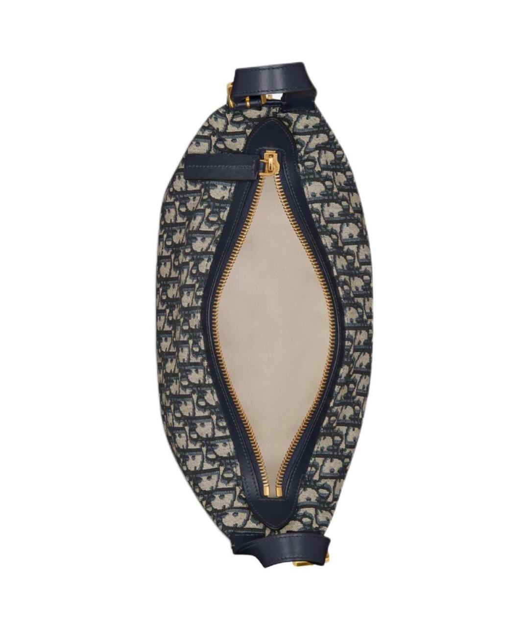 CHRISTIAN DIOR Темно-синяя тканевая сумка через плечо, фото 4