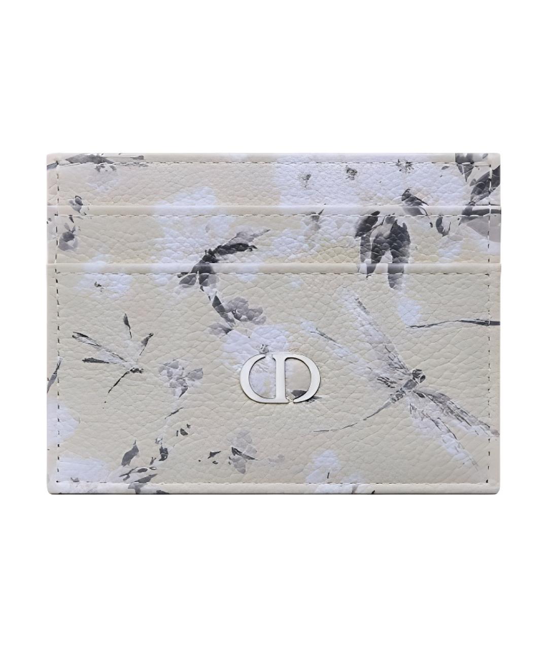 CHRISTIAN DIOR Серый кожаный кардхолдер, фото 1