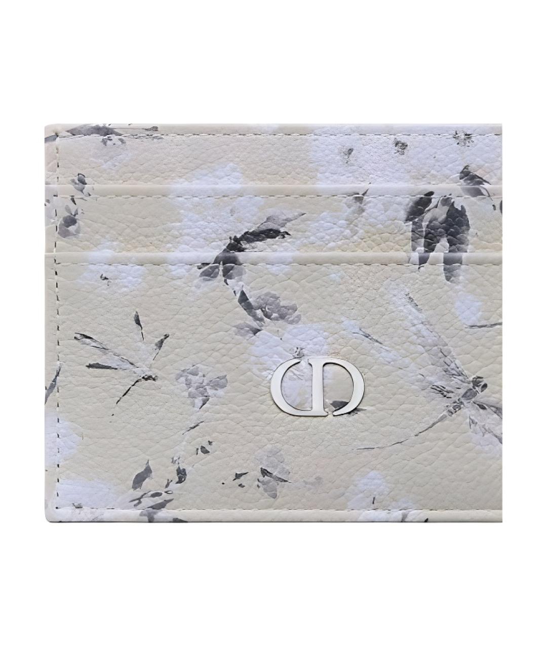 CHRISTIAN DIOR Серый кожаный кардхолдер, фото 3