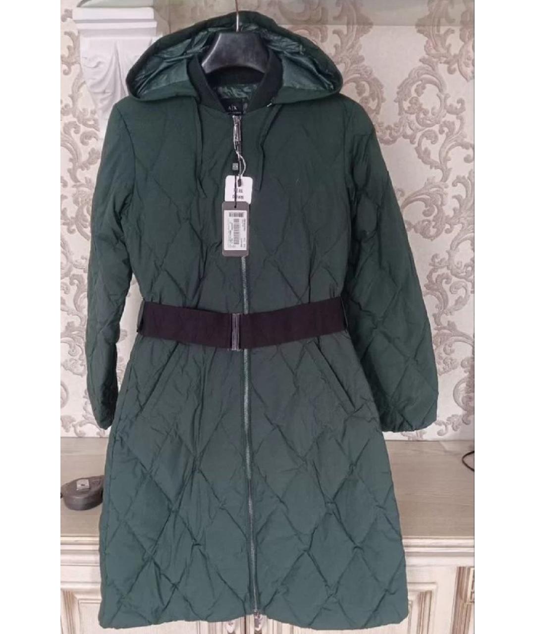 ARMANI EXCHANGE Зеленый полиэстеровый пуховик, фото 5