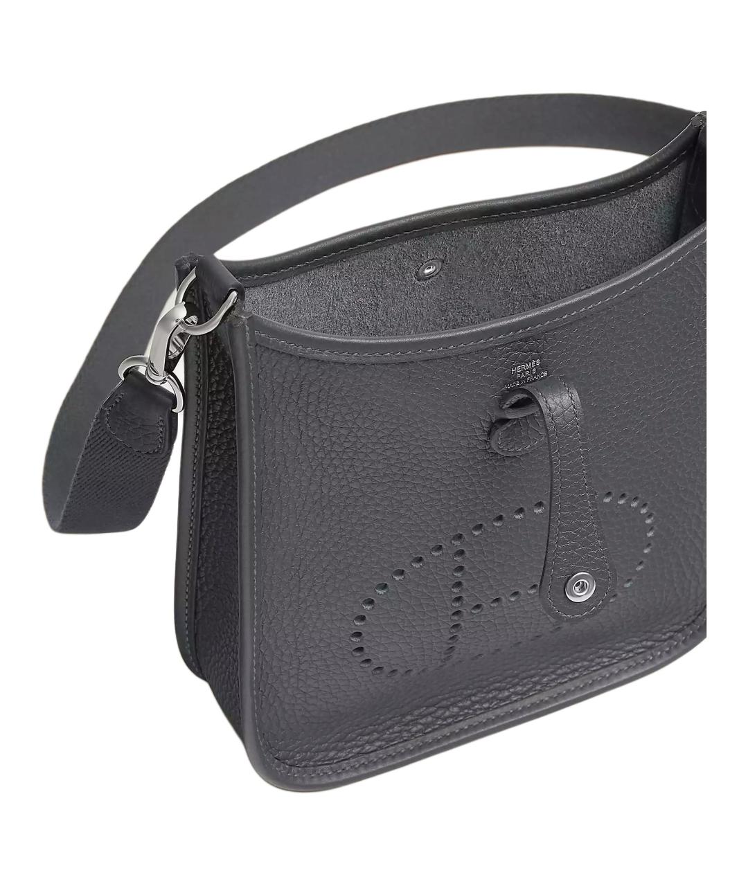 HERMES Черная кожаная сумка через плечо, фото 4