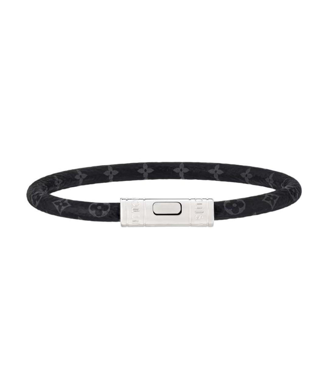 LOUIS VUITTON Черный кожаный браслет, фото 1