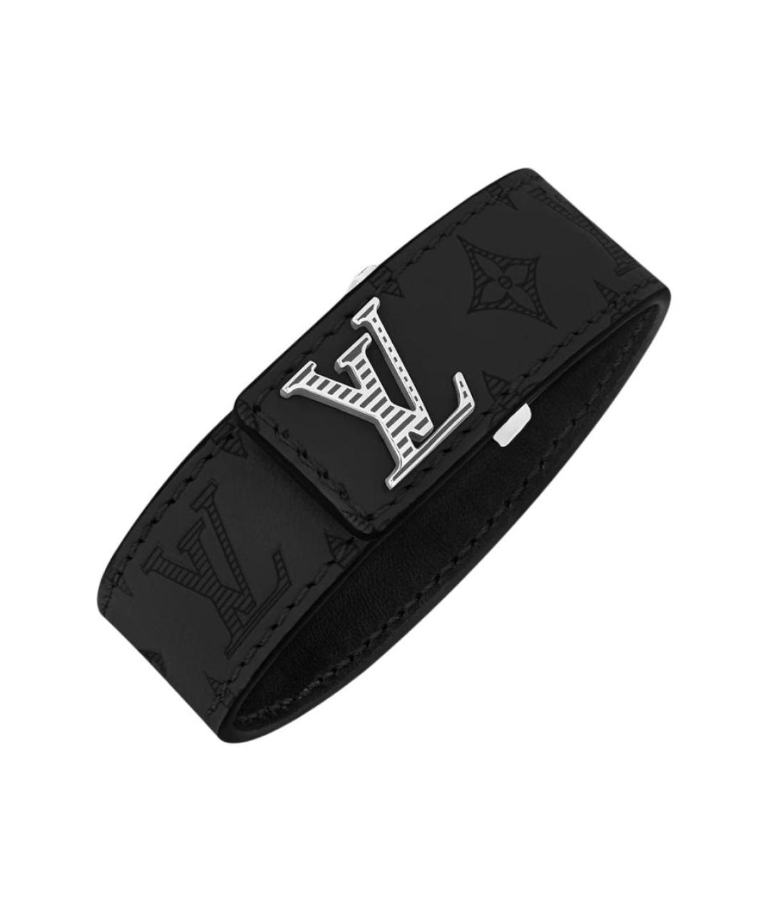 LOUIS VUITTON Черный кожаный браслет, фото 2