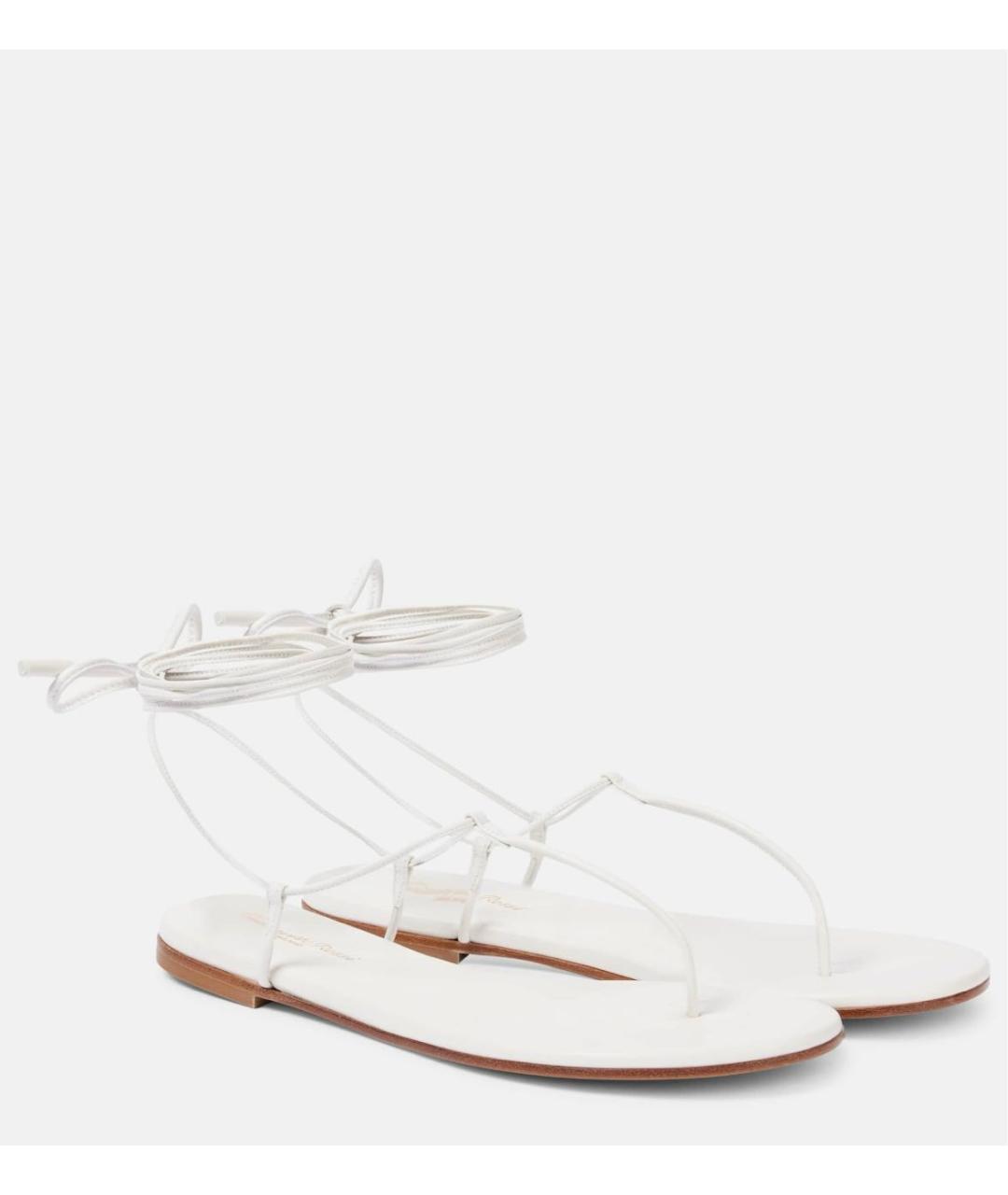 GIANVITO ROSSI Белые кожаные сандалии, фото 4