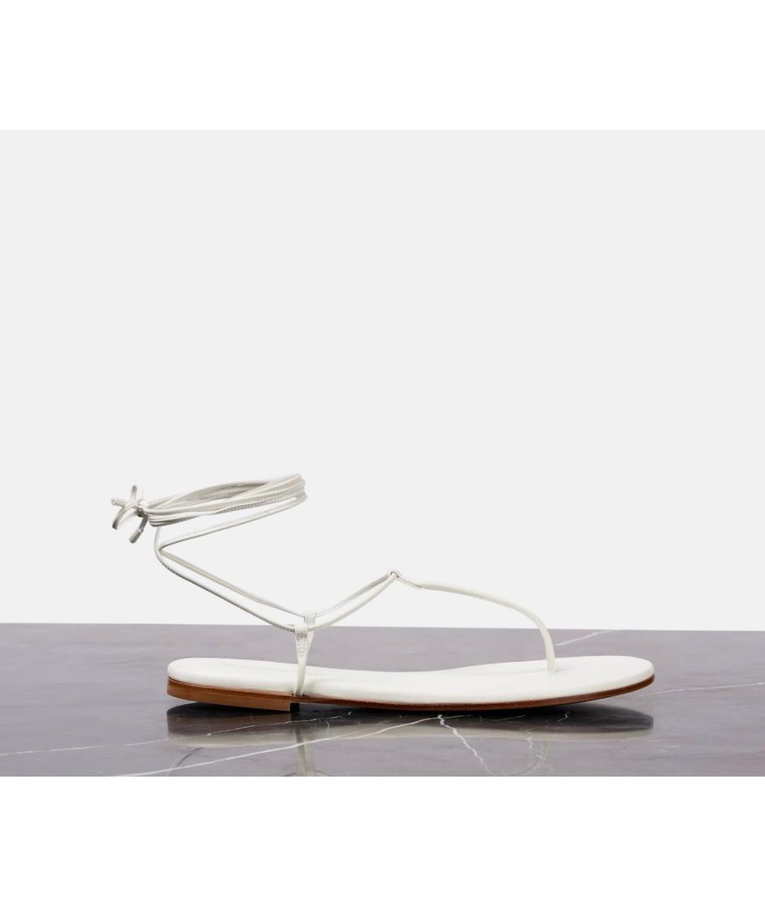 GIANVITO ROSSI Белые кожаные сандалии, фото 7