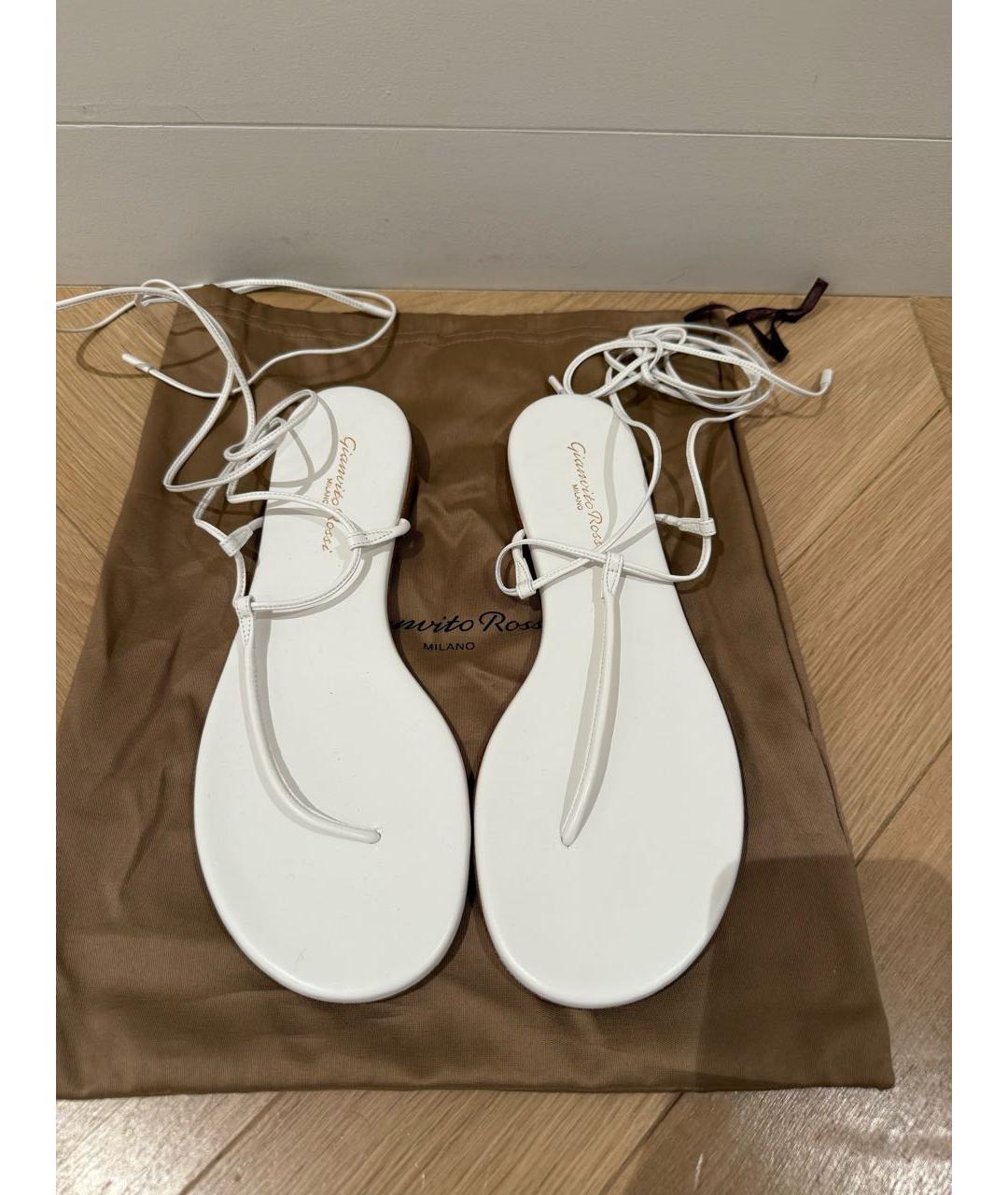 GIANVITO ROSSI Белые кожаные сандалии, фото 2