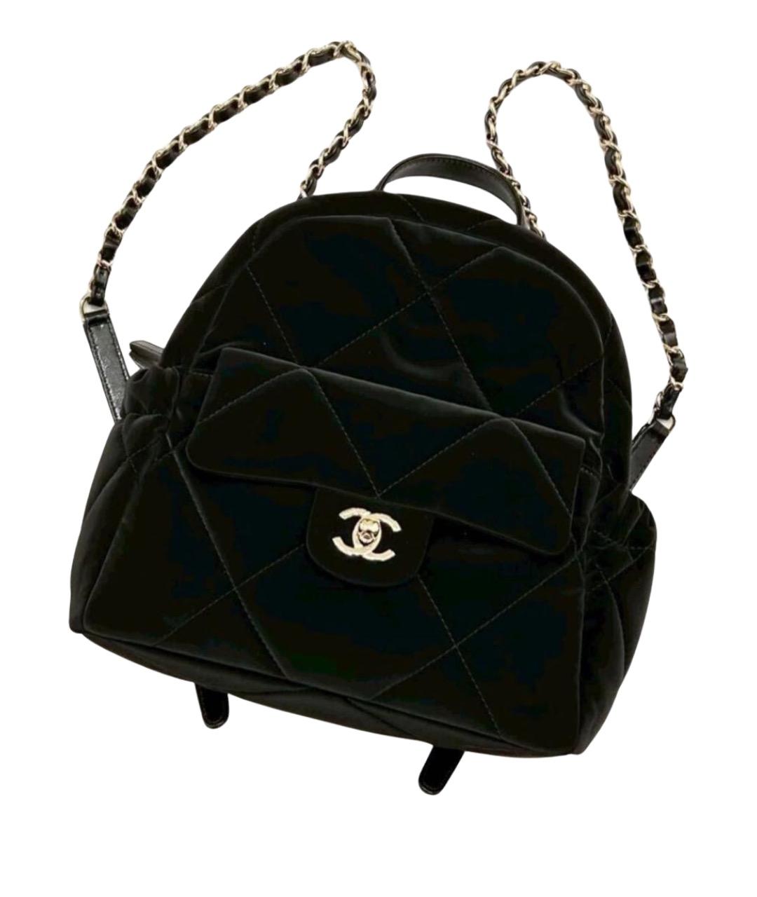 CHANEL Черный тканевый рюкзак, фото 4