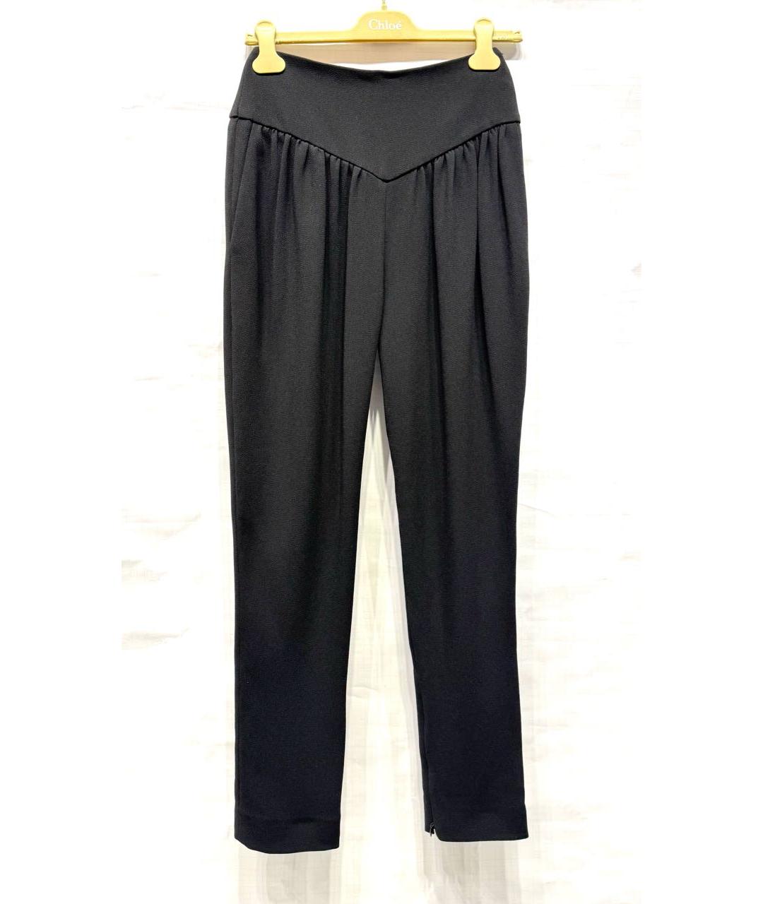 CHLOE Черные ацетатные прямые брюки, фото 8