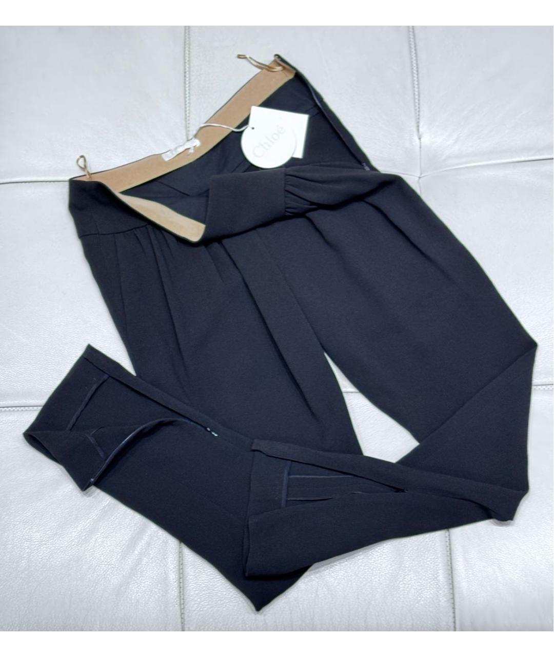 CHLOE Черные ацетатные прямые брюки, фото 3