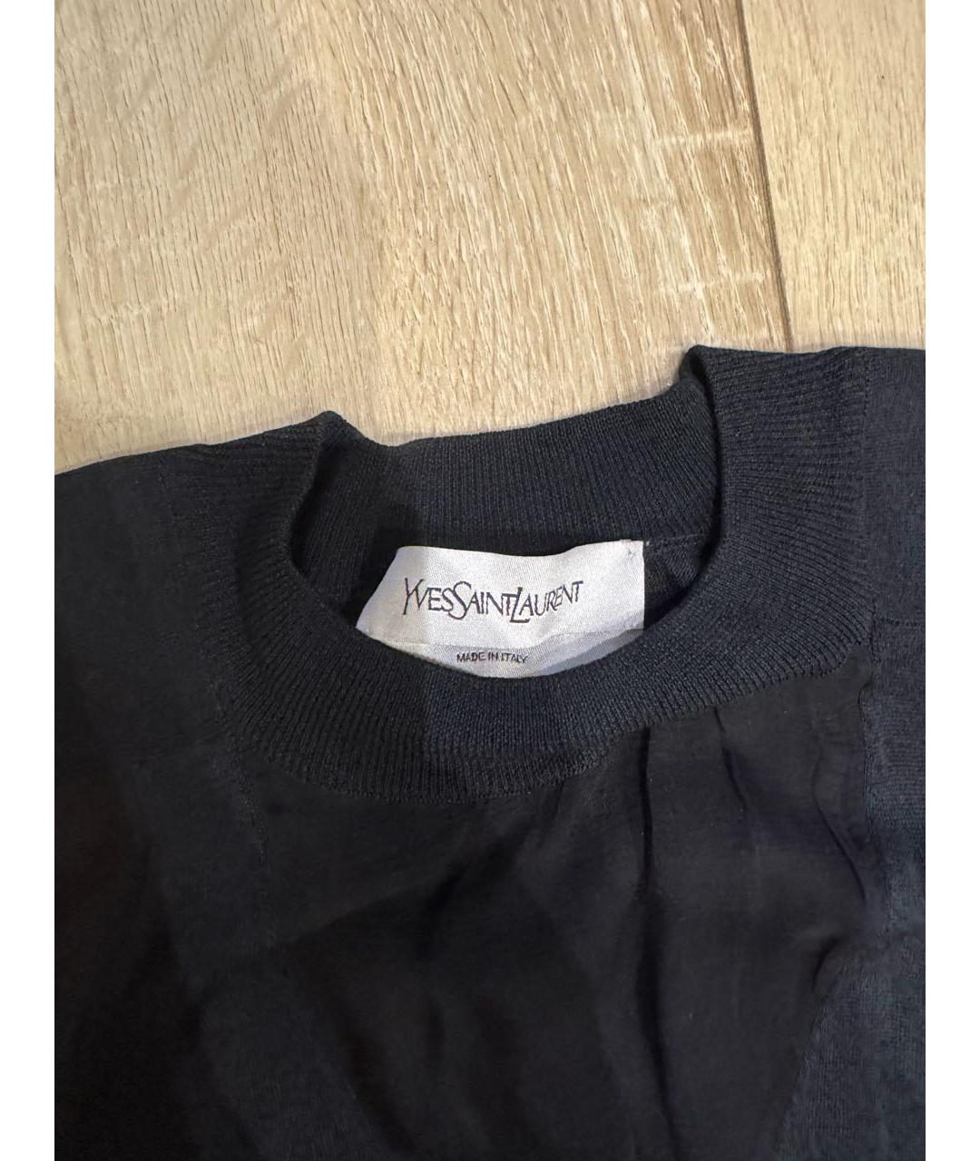 SAINT LAURENT Черное шелковое вечернее платье, фото 3