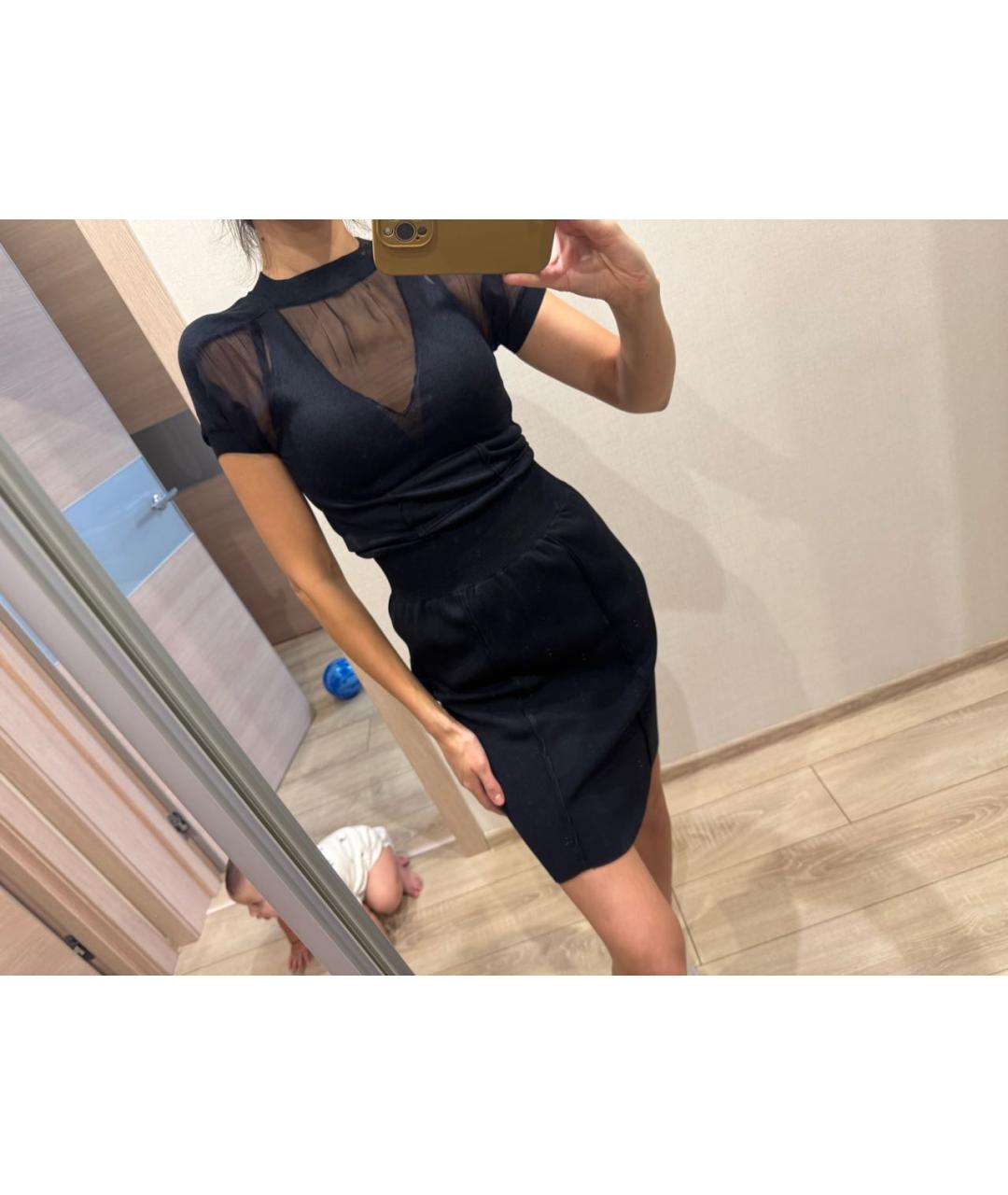 SAINT LAURENT Черное шелковое вечернее платье, фото 5