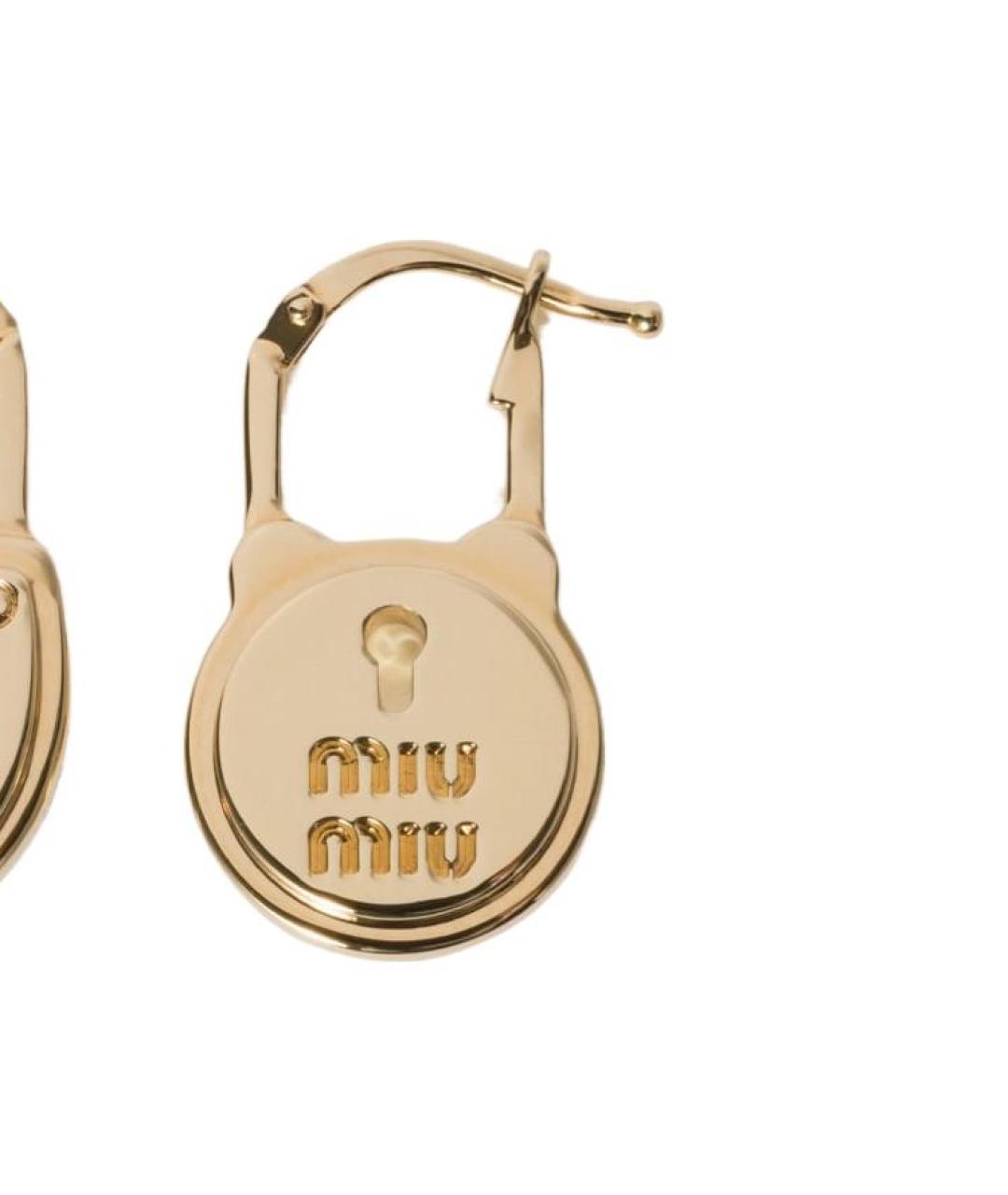 MIU MIU Золотые латунные серьги, фото 3