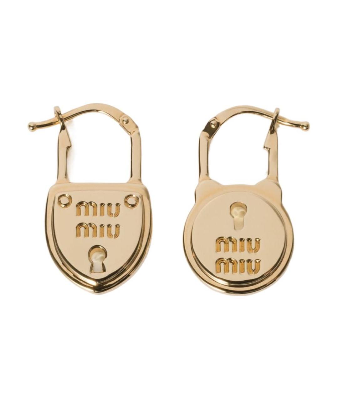 MIU MIU Золотые латунные серьги, фото 1