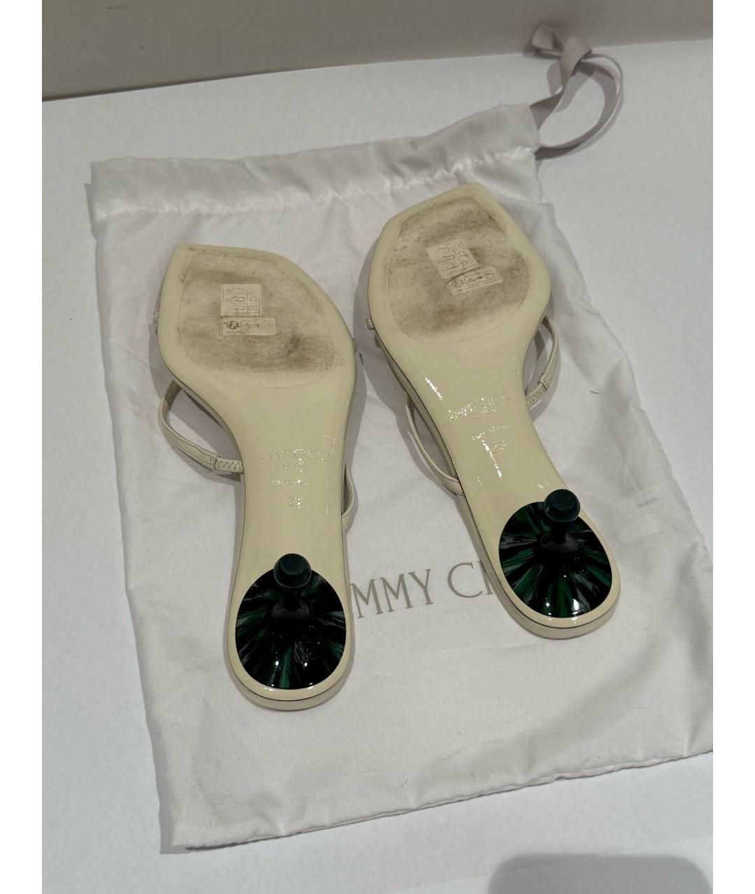 JIMMY CHOO Белые кожаные мюли, фото 4