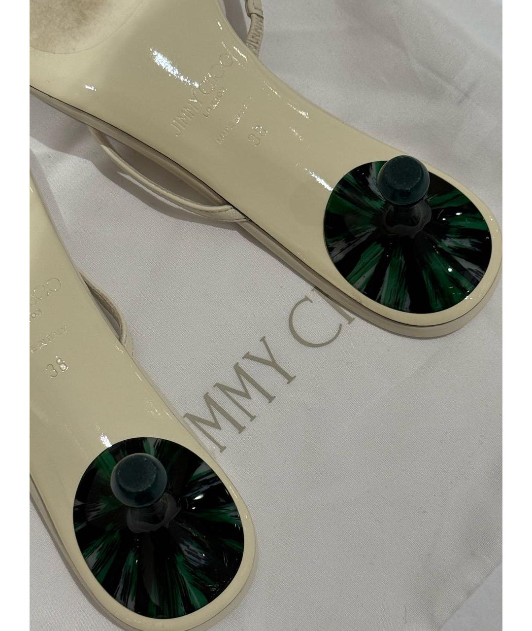 JIMMY CHOO Белые кожаные мюли, фото 5