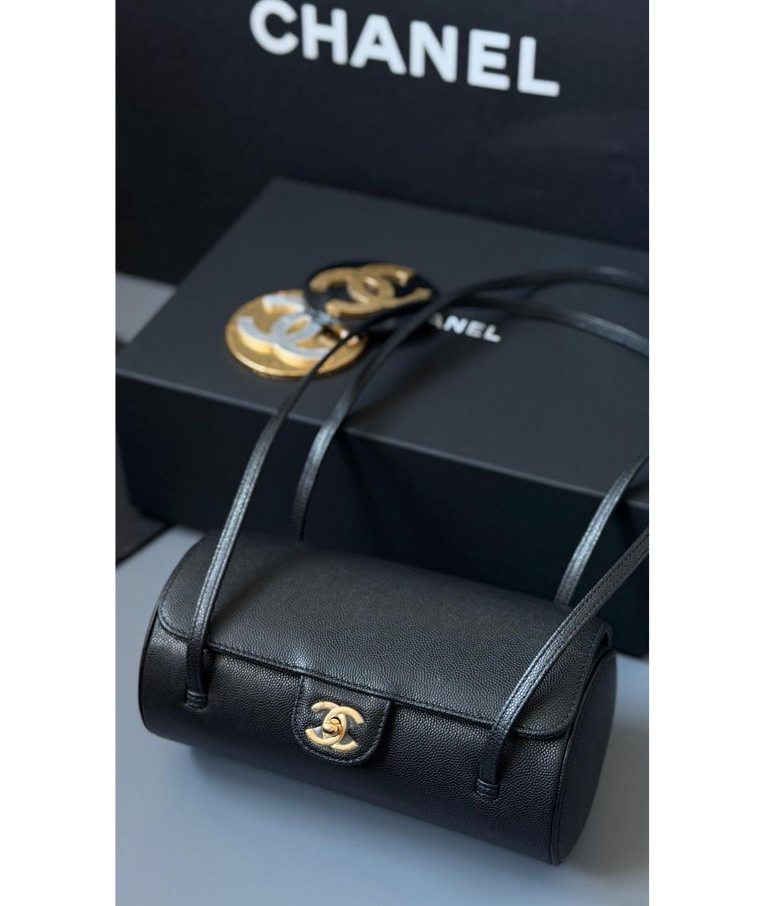 CHANEL Черная кожаная сумка через плечо, фото 2