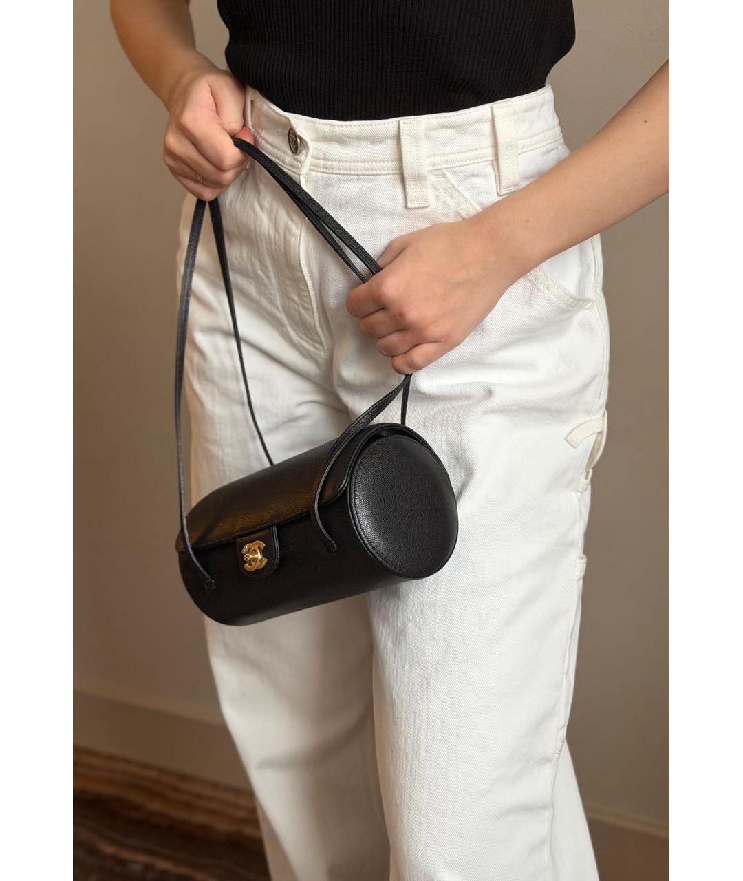 CHANEL Черная кожаная сумка через плечо, фото 3