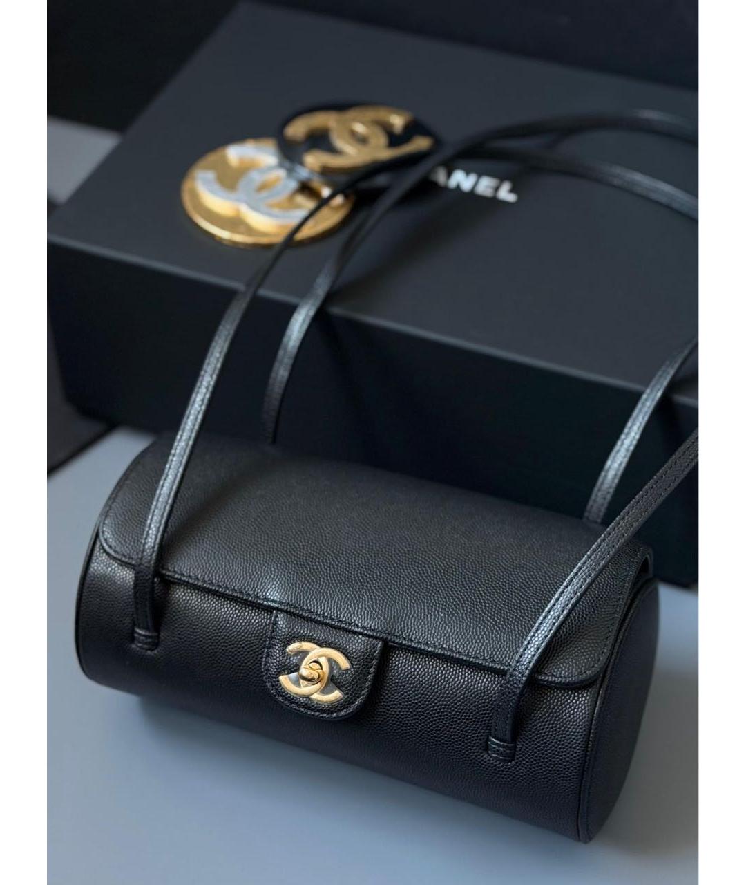 CHANEL Черная кожаная сумка через плечо, фото 4