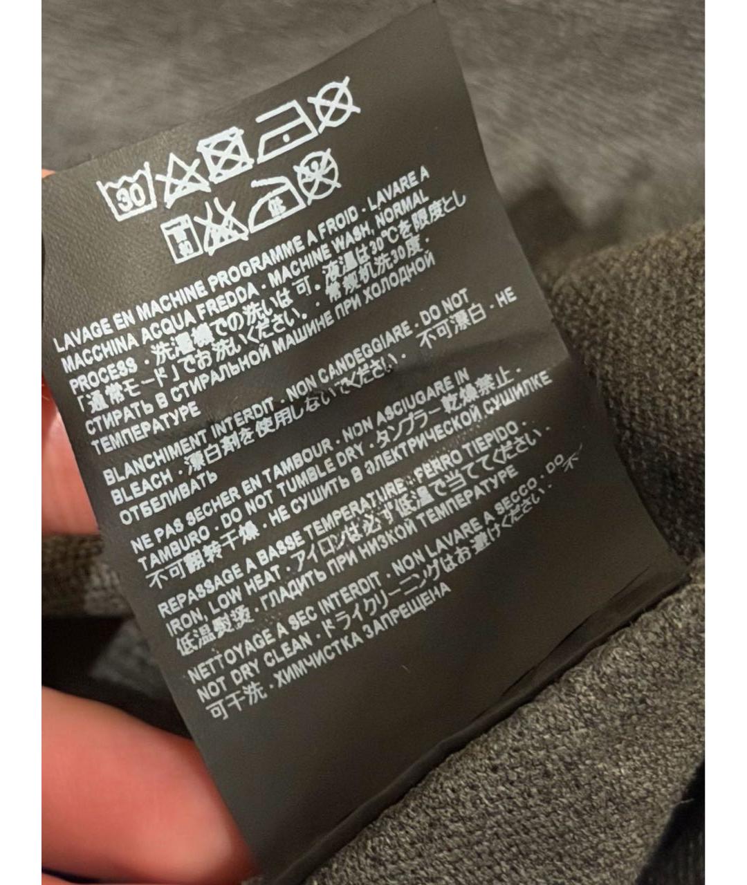 SAINT LAURENT Антрацитовое хлопковое поло с коротким рукавом, фото 5