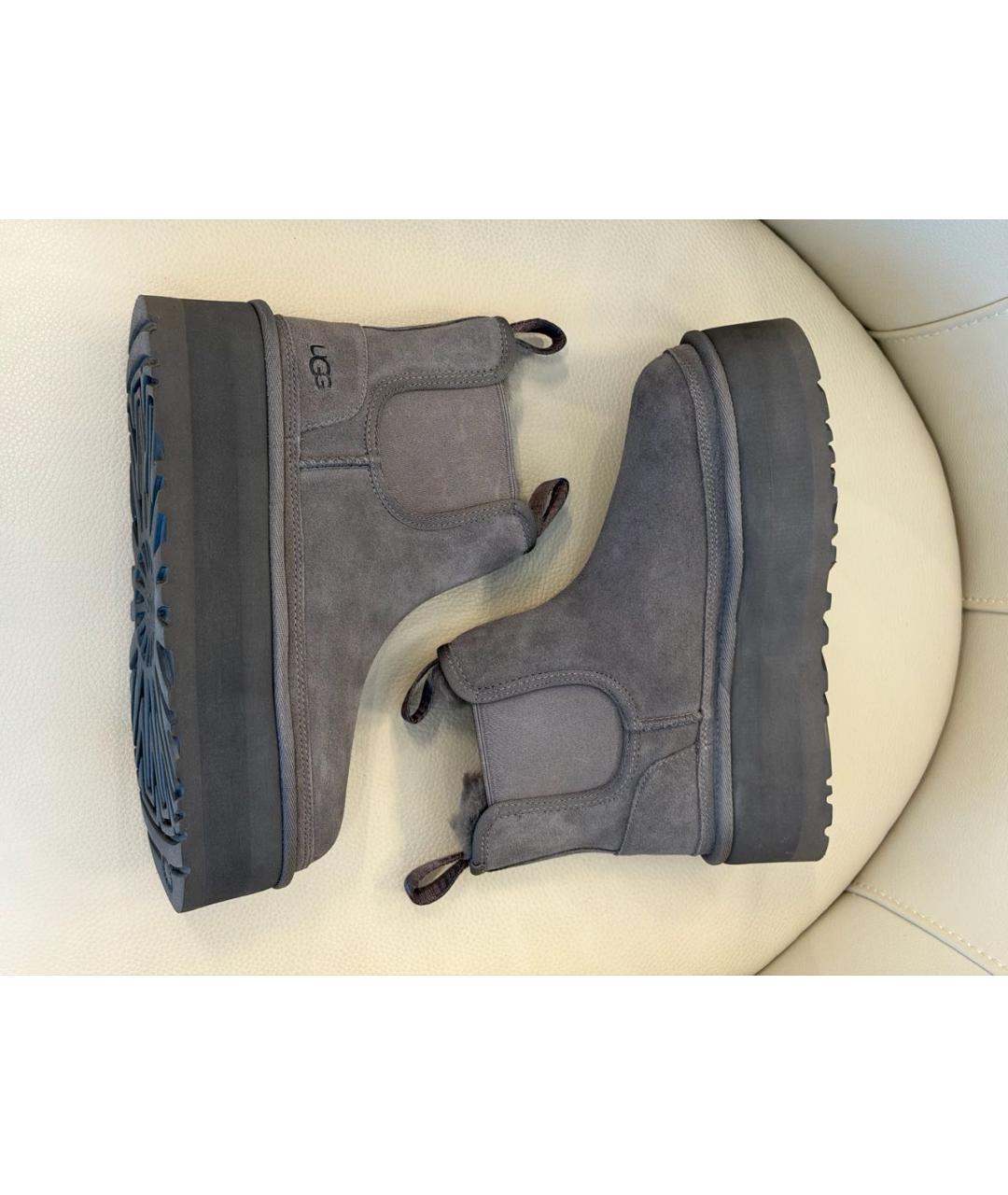 UGG AUSTRALIA Серые замшевые полусапоги, фото 7