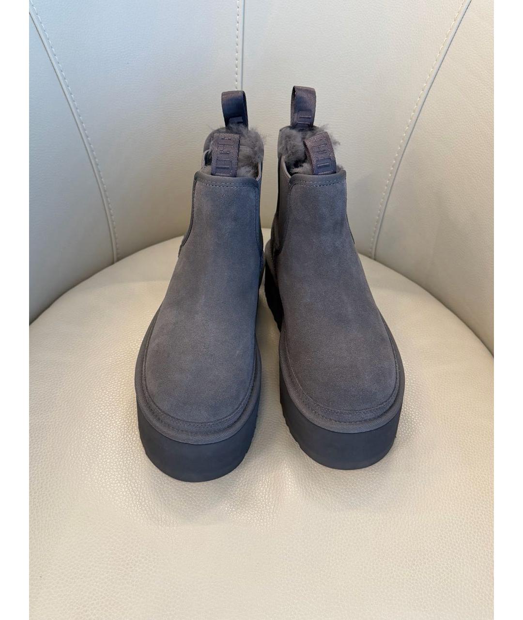 UGG AUSTRALIA Серые замшевые полусапоги, фото 2