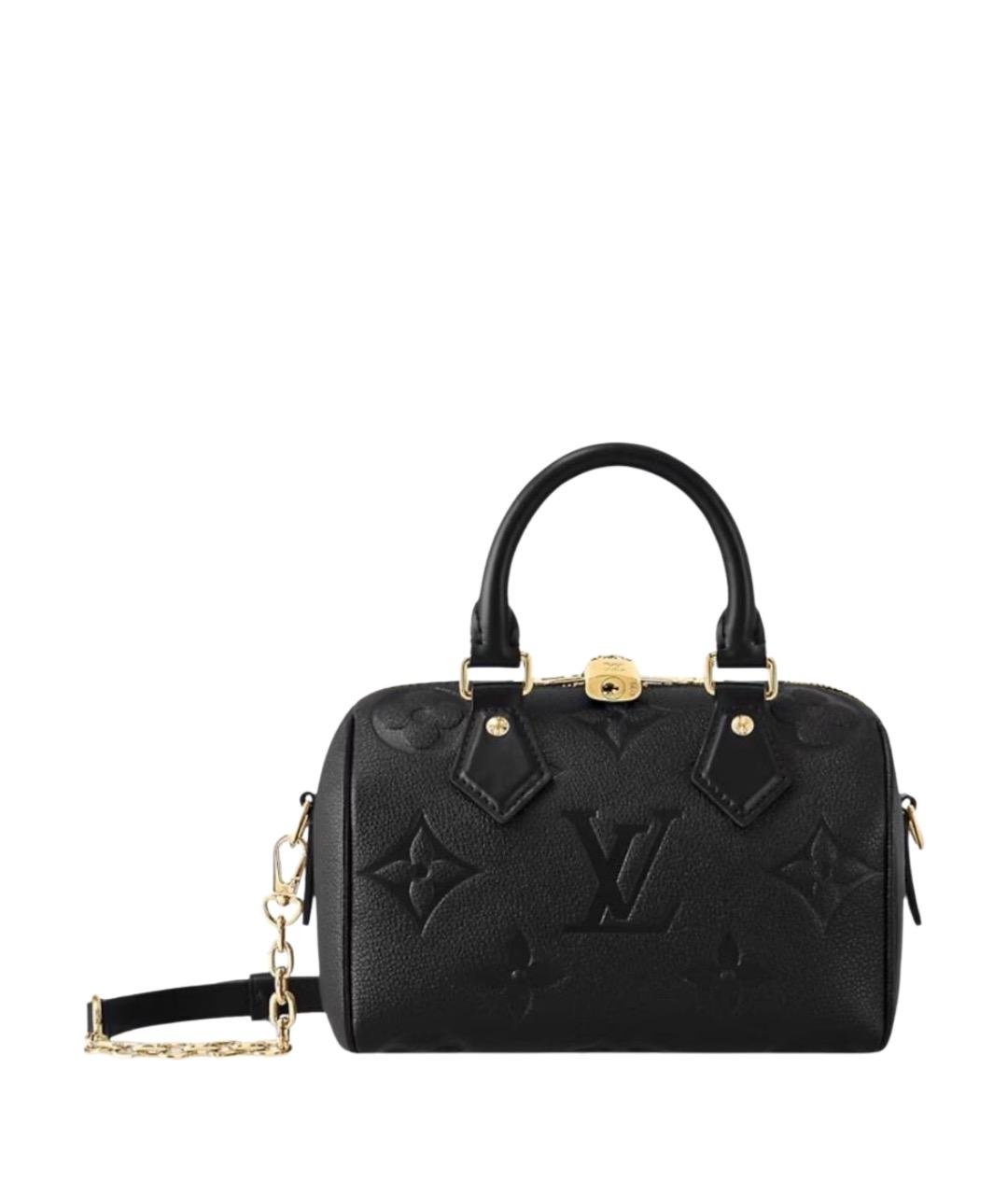 LOUIS VUITTON Черная кожаная сумка с короткими ручками, фото 1