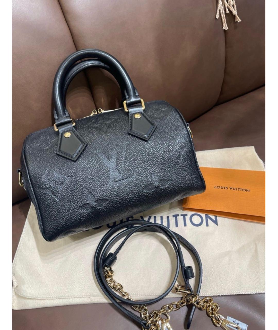 LOUIS VUITTON Черная кожаная сумка с короткими ручками, фото 5