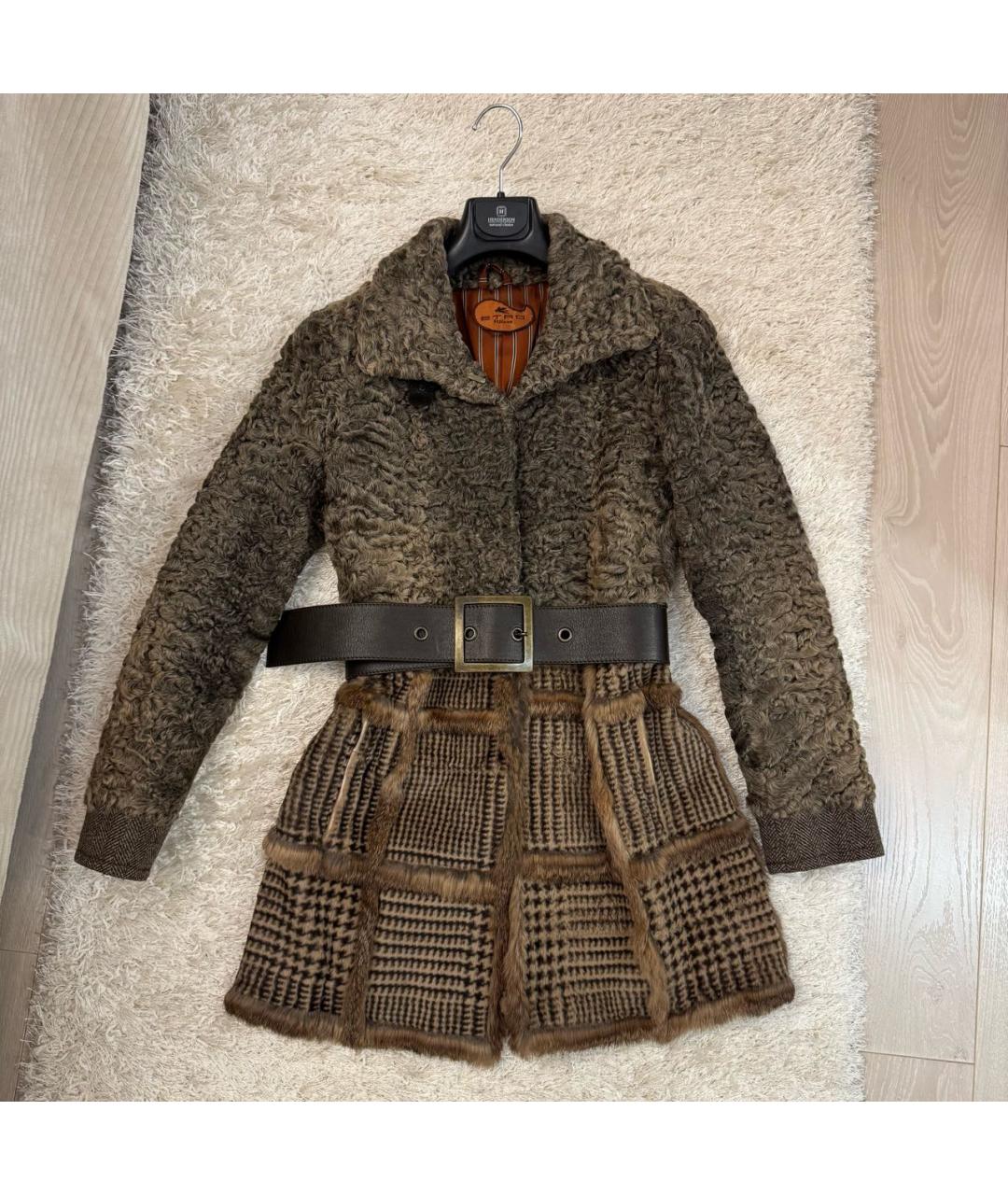 ETRO Коричневая шерстяная шуба, фото 9