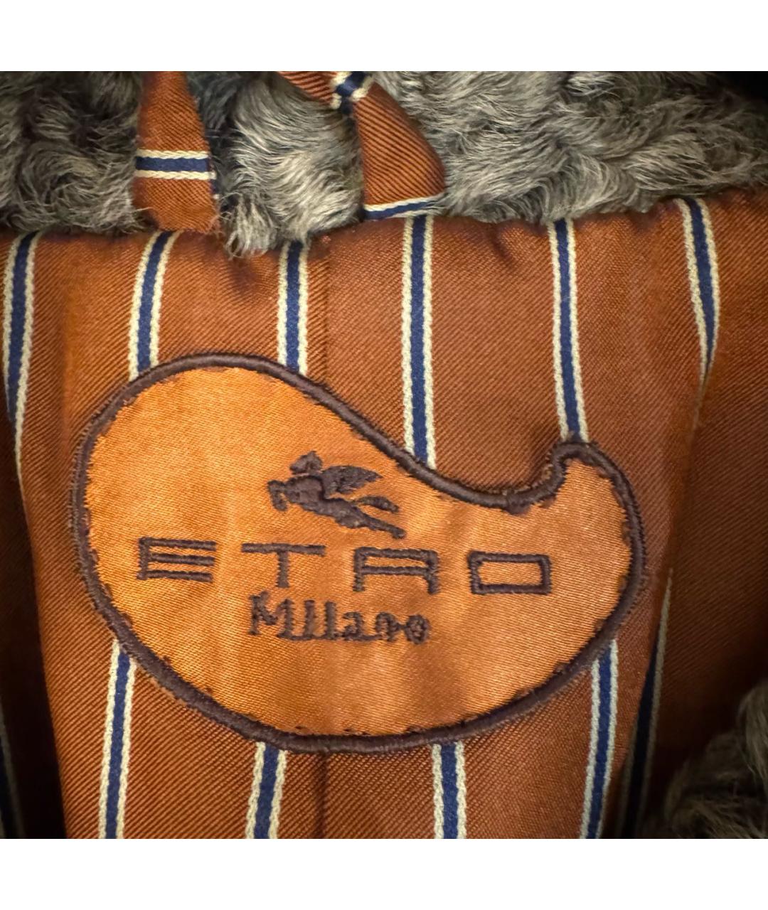 ETRO Коричневая шерстяная шуба, фото 4