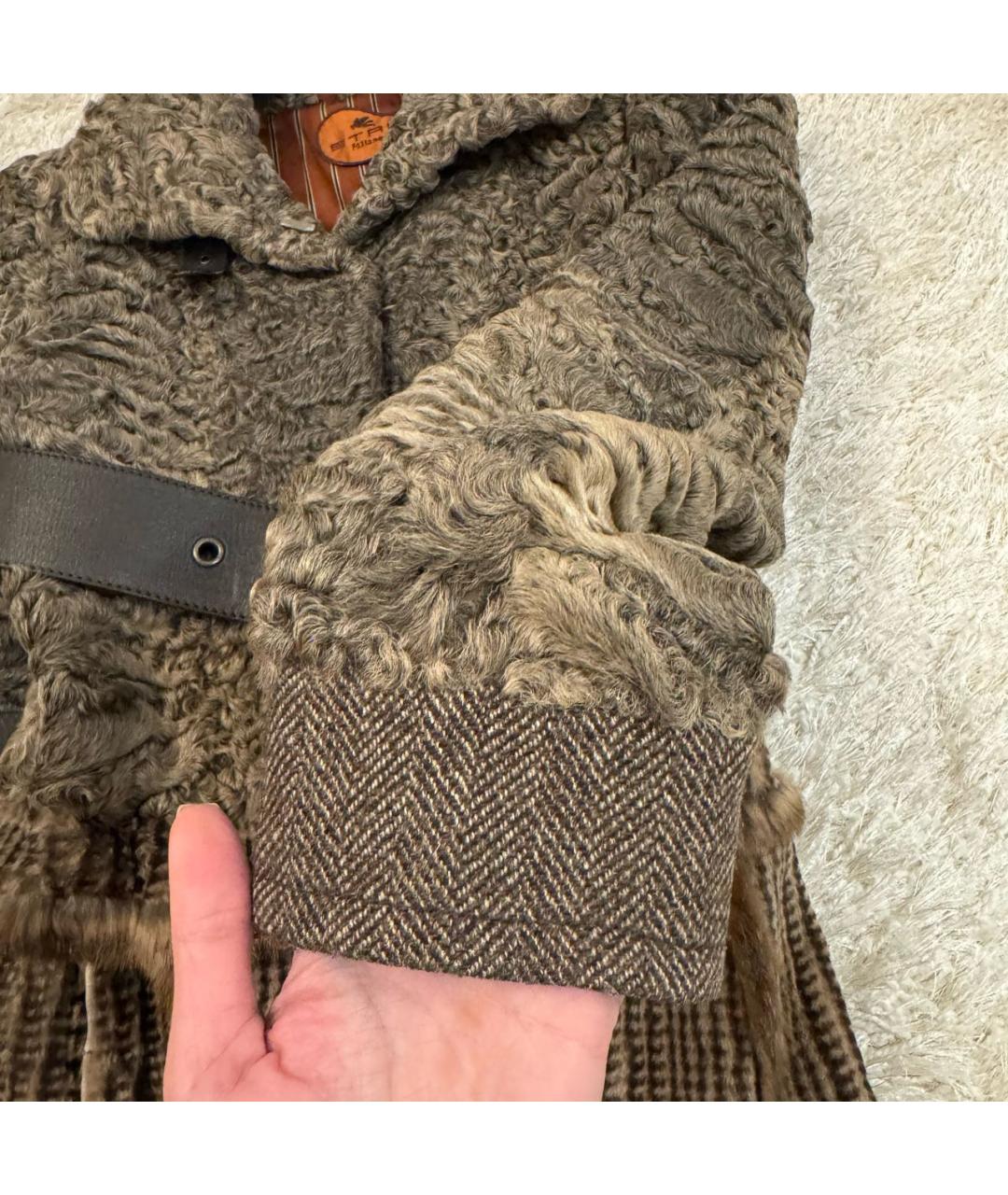 ETRO Коричневая шерстяная шуба, фото 7