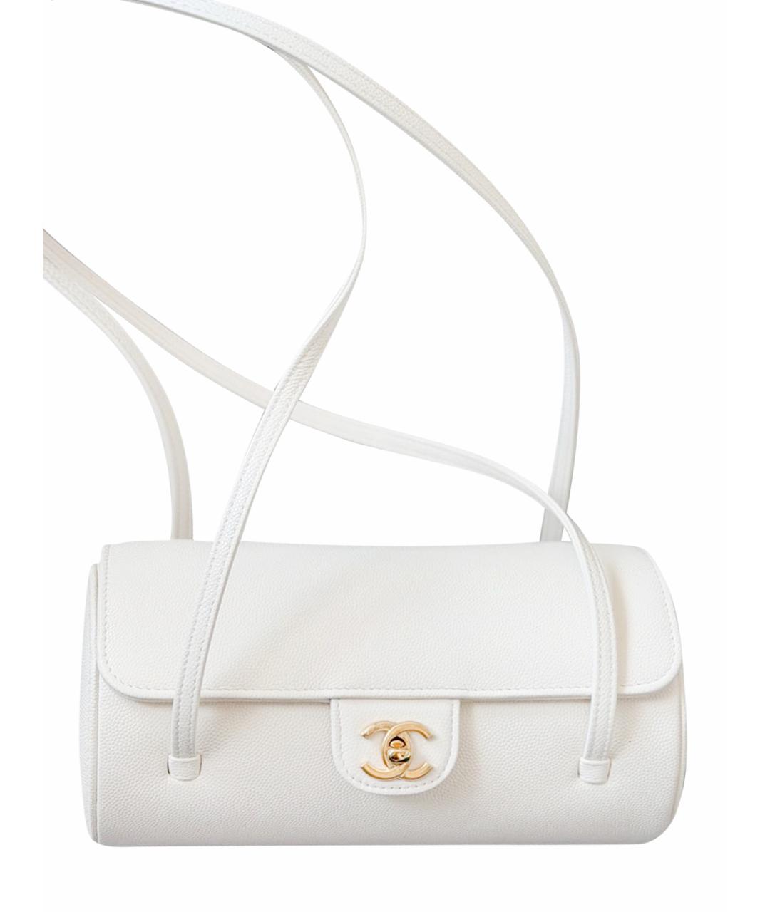 CHANEL Белая кожаная сумка через плечо, фото 1