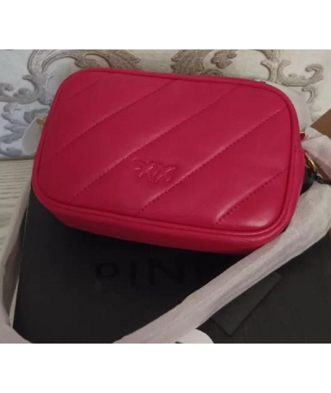 PINKO Розовая кожаная сумка через плечо, фото 3