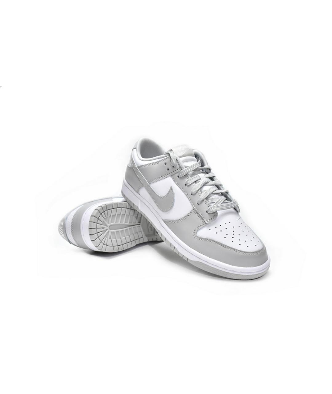 NIKE Серые кожаные низкие кроссовки / кеды, фото 9