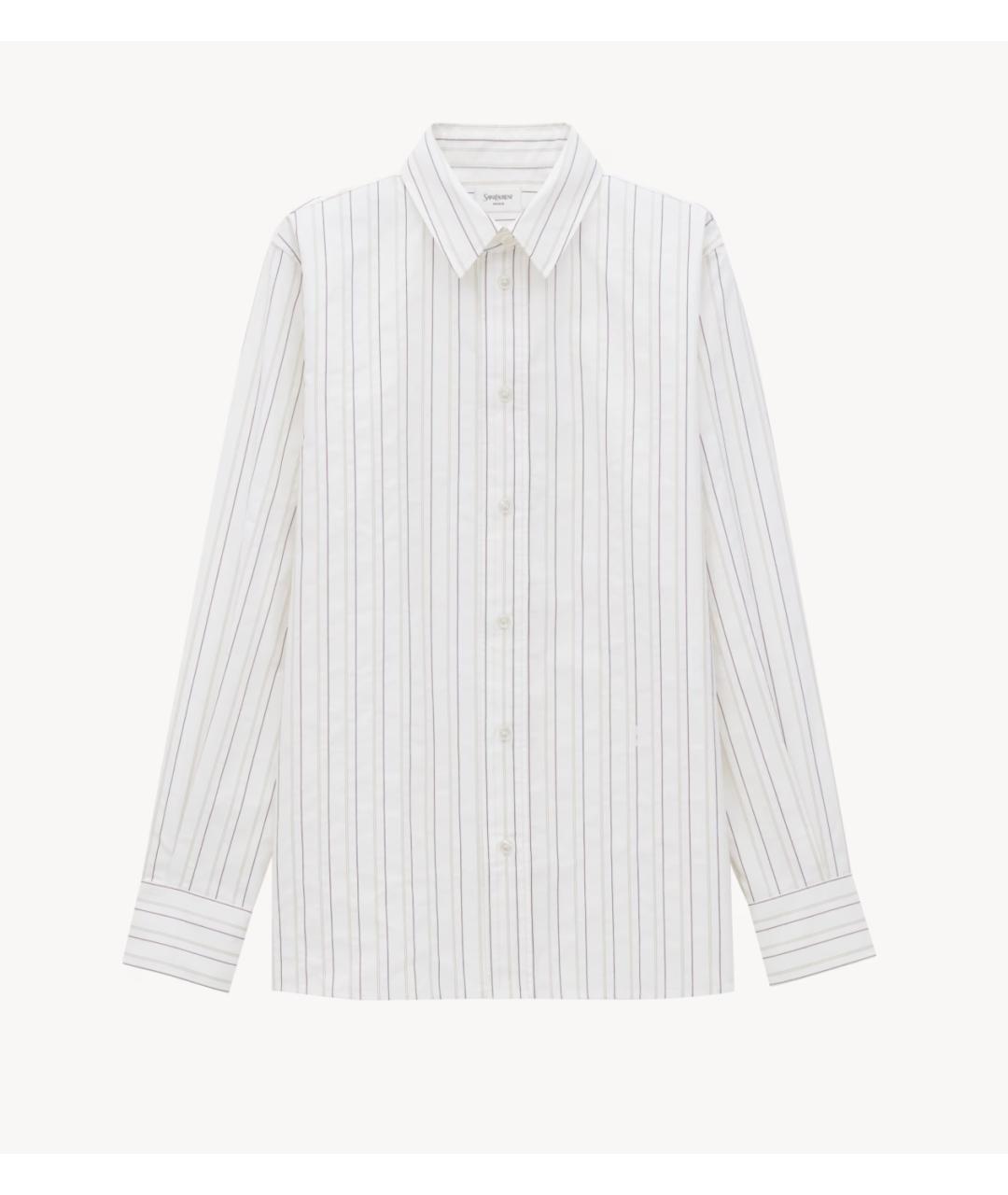 SAINT LAURENT Белая хлопковая классическая рубашка, фото 3