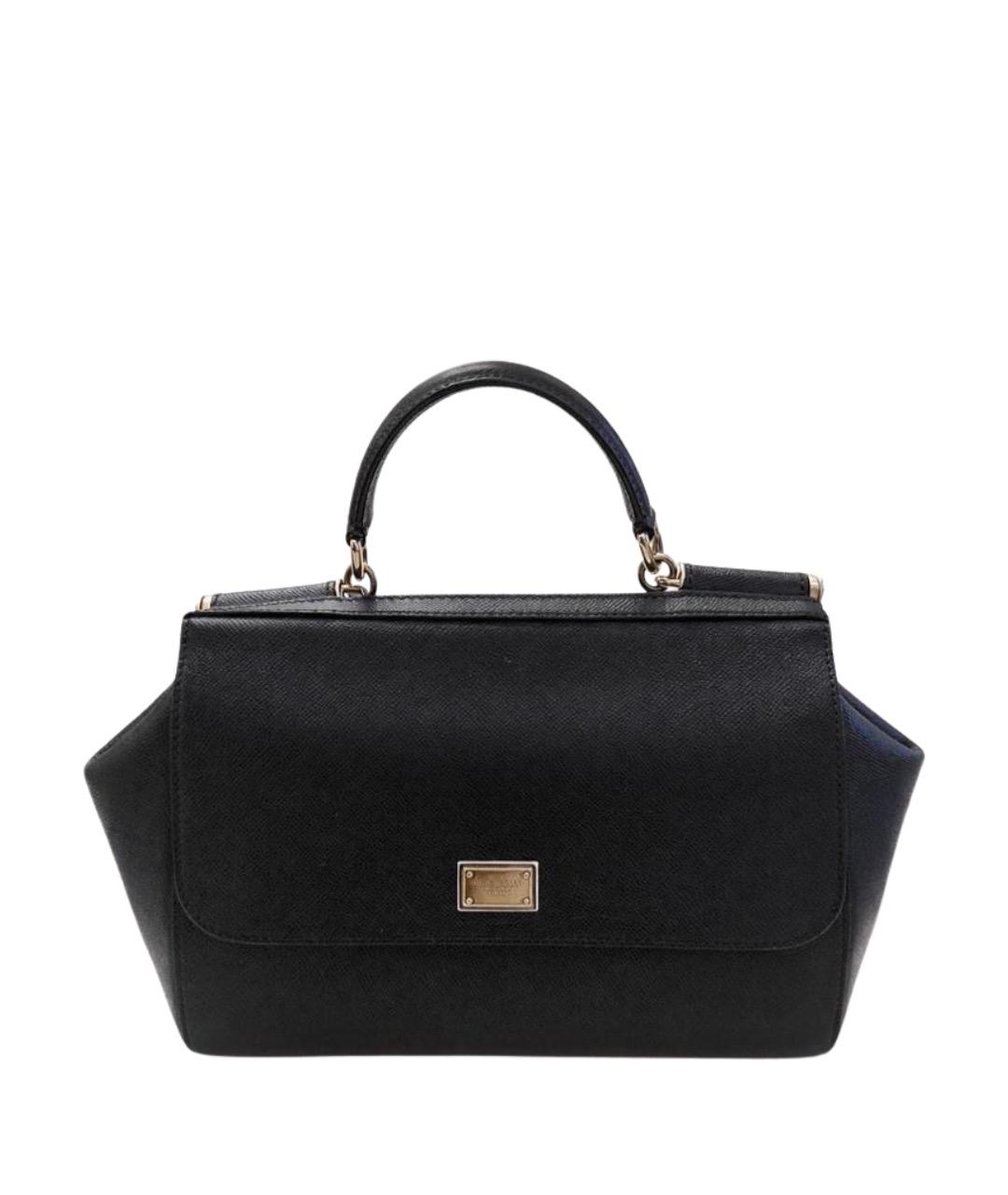 DOLCE&GABBANA Черная кожаная сумка через плечо, фото 1