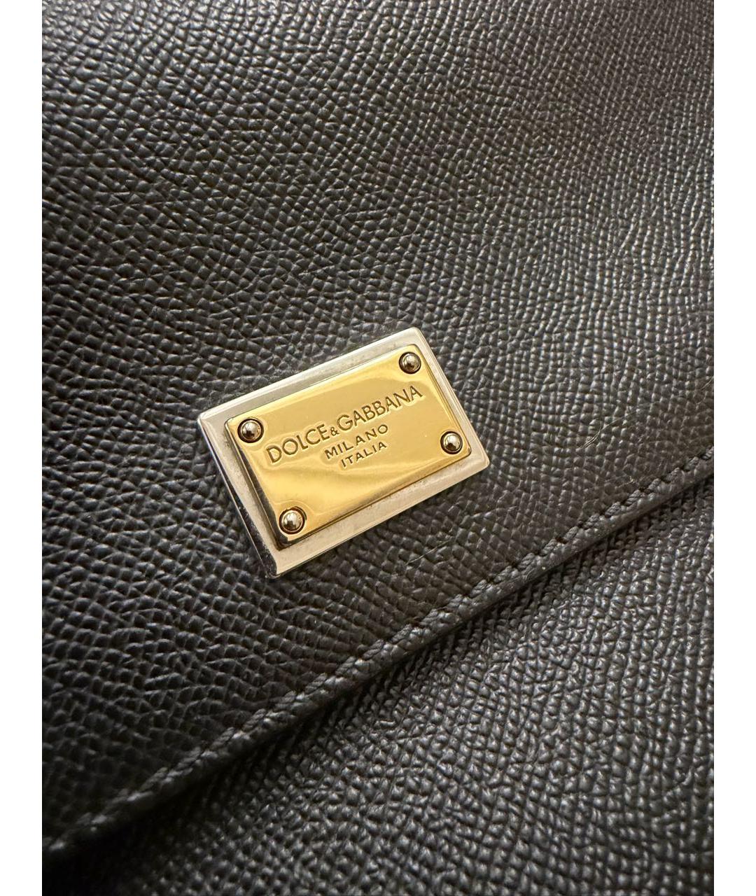 DOLCE&GABBANA Черная кожаная сумка через плечо, фото 5