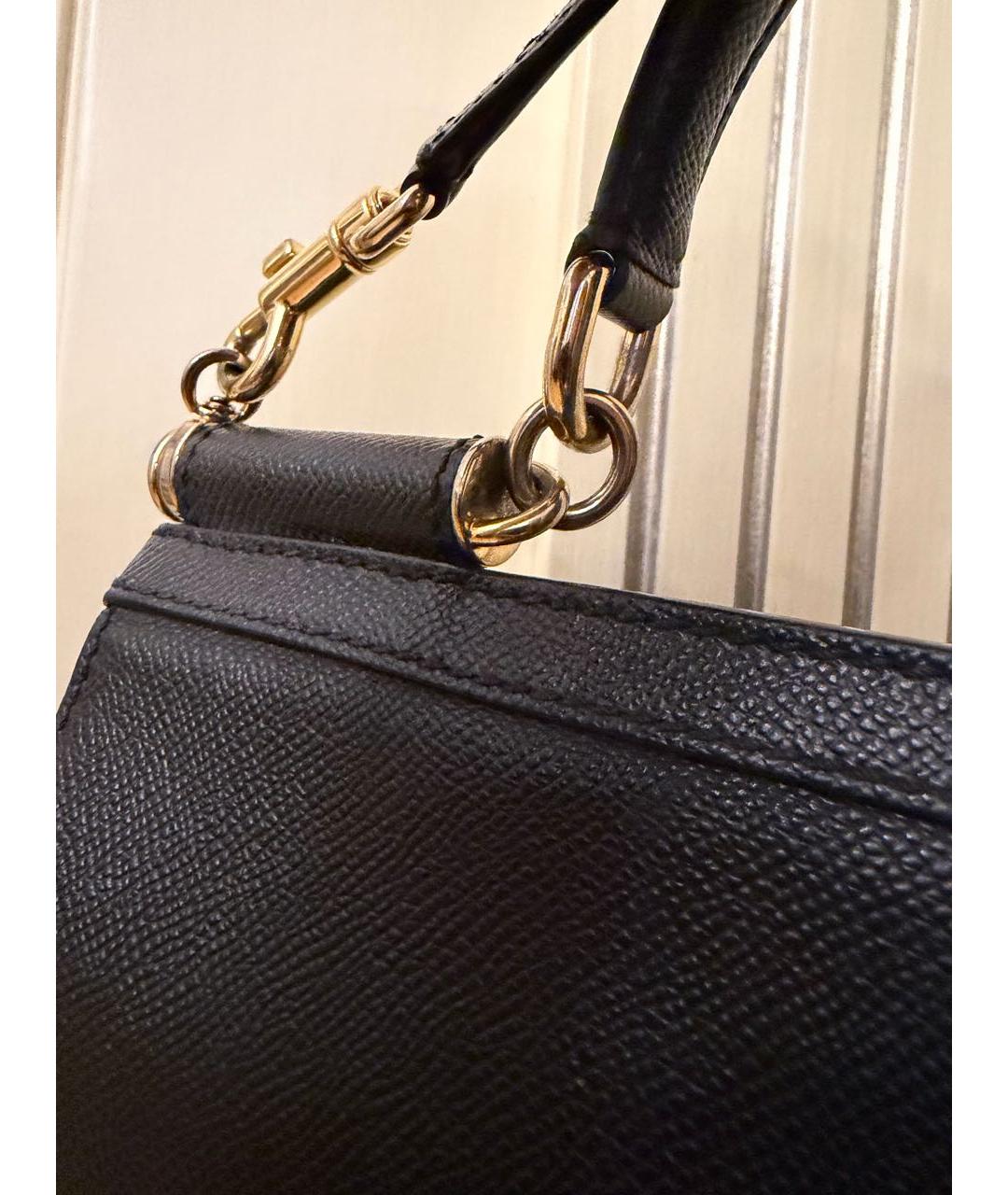 DOLCE&GABBANA Черная кожаная сумка через плечо, фото 7