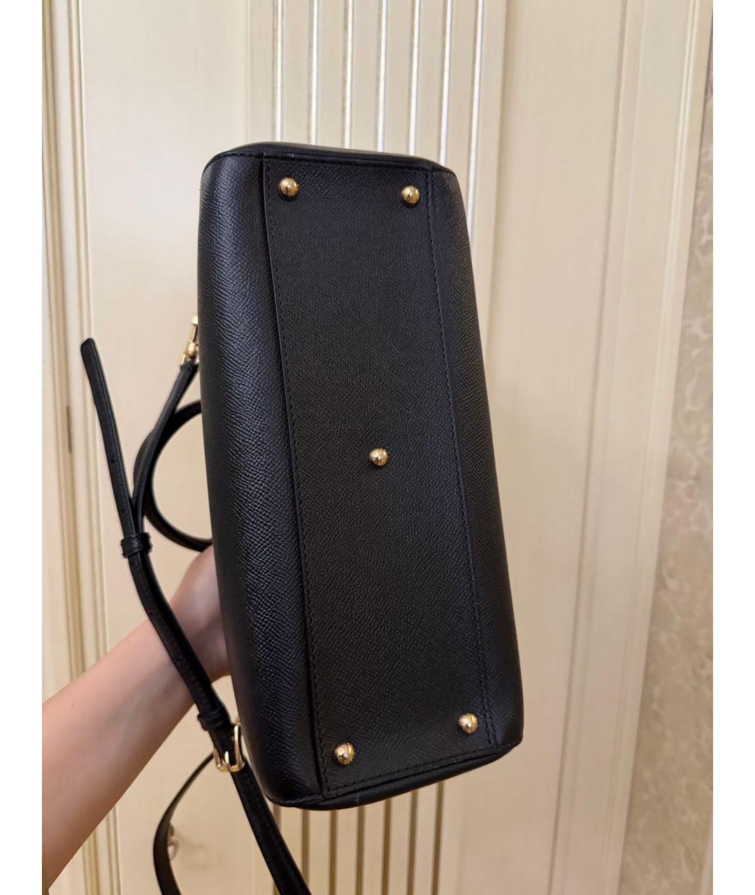 DOLCE&GABBANA Черная кожаная сумка через плечо, фото 4